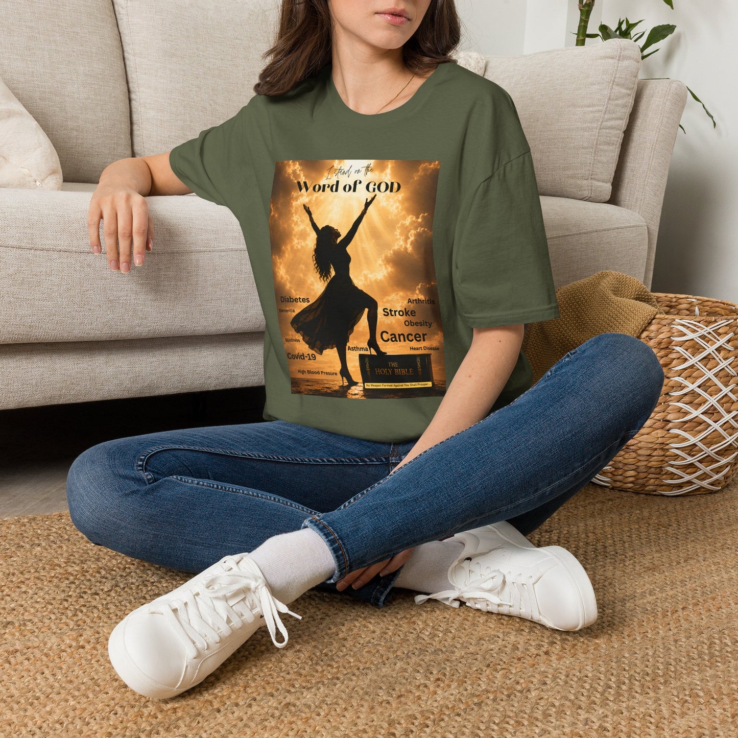 Faith Graphic T-Shirt — ‘I Stand on the Word of GOD’ Inspirational Praise Design