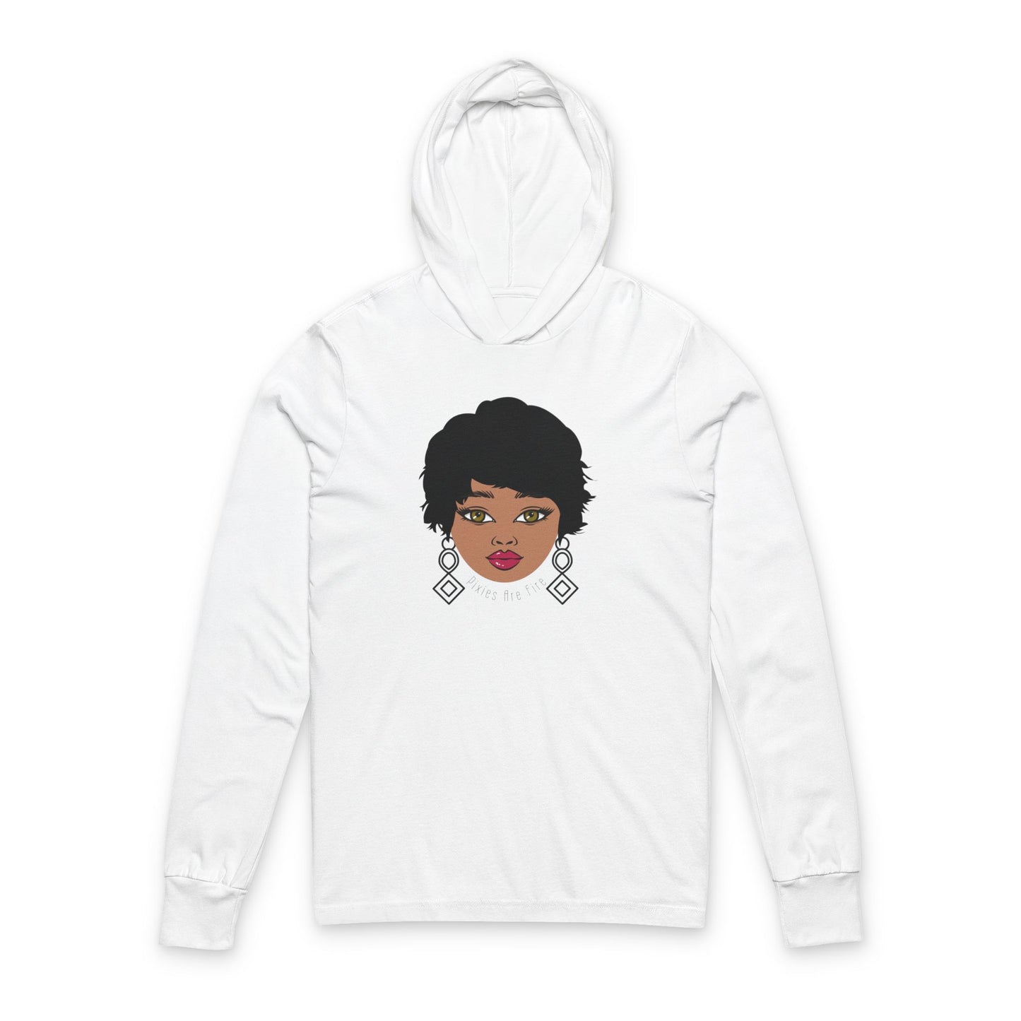 Pixie's Are Fire Graphic Long Sleeve Hoodie Tee,