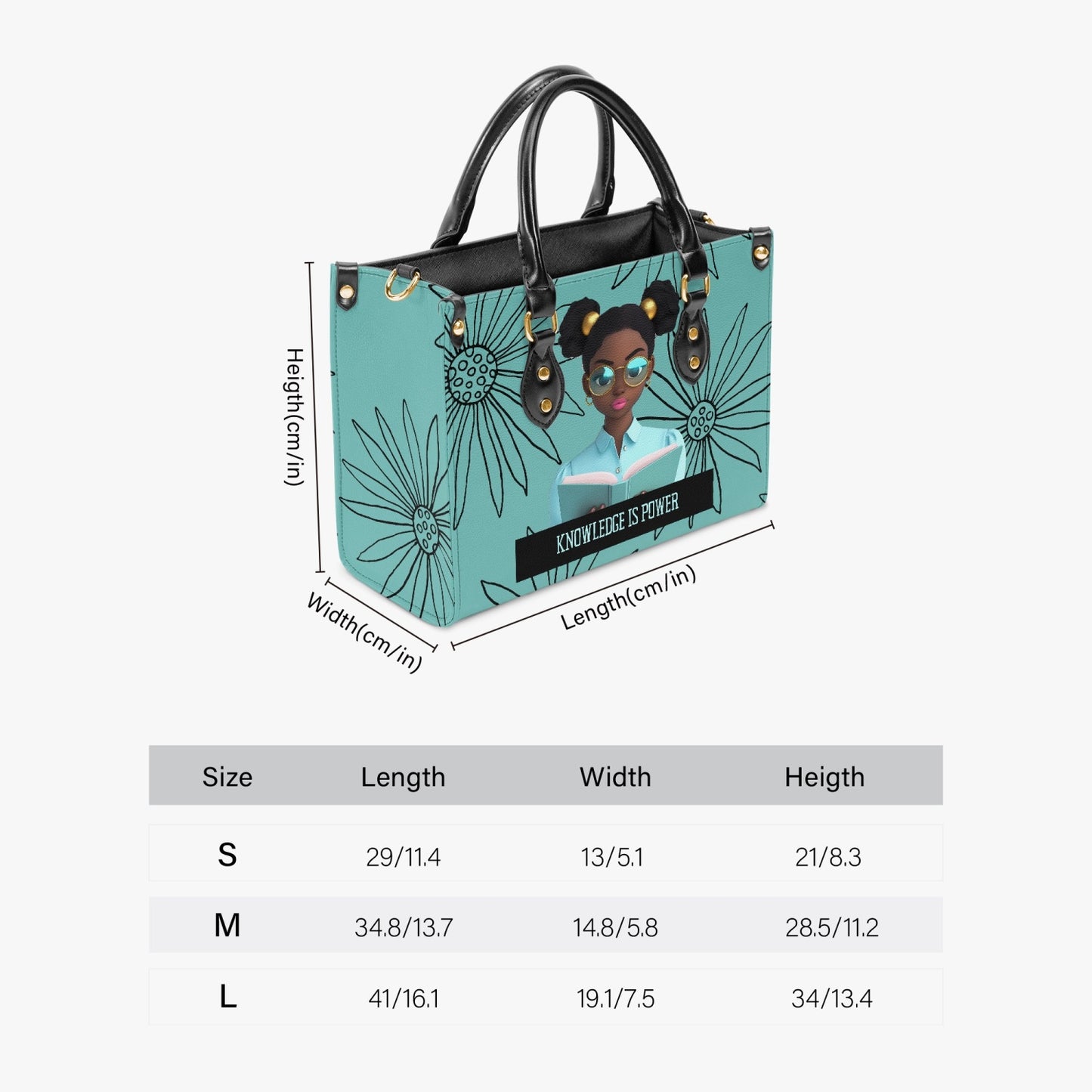 Knowledge is Power Turquoise Tote Bag