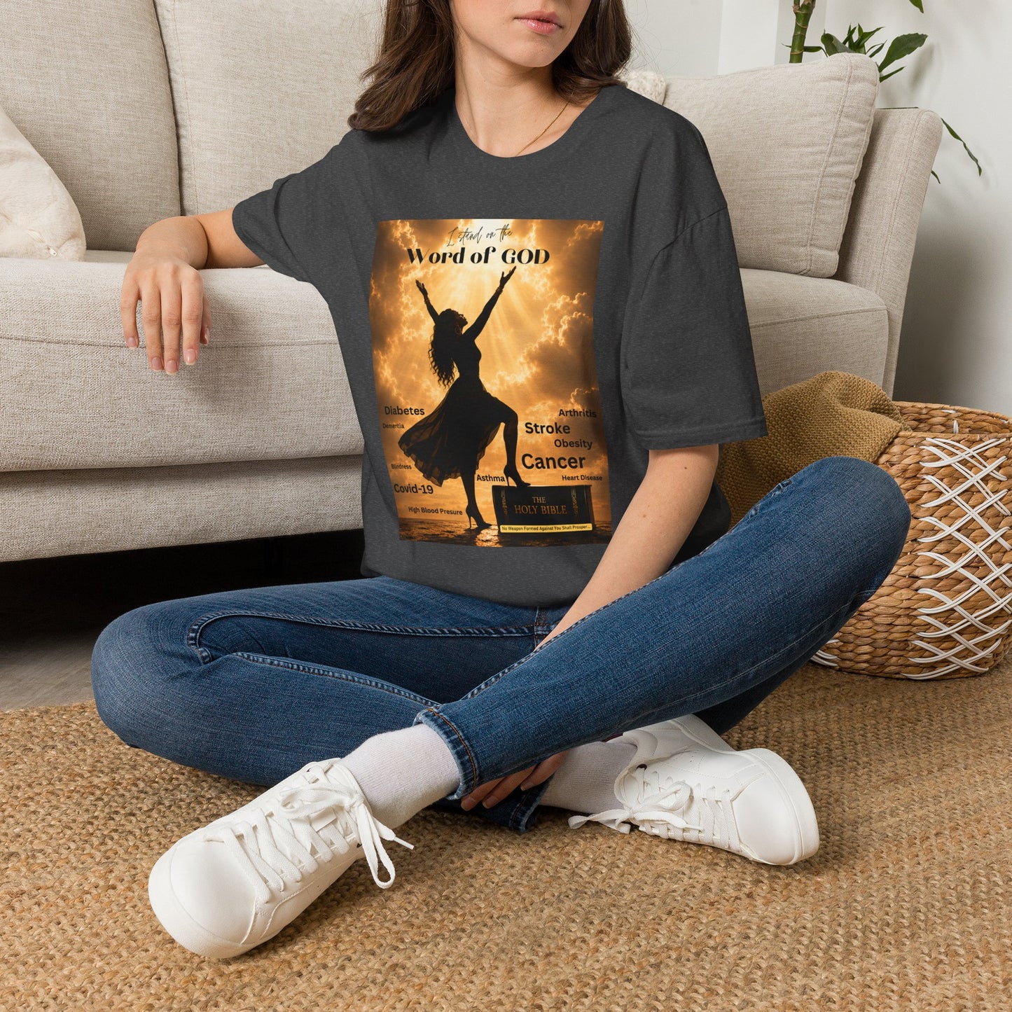 Faith Graphic T-Shirt — ‘I Stand on the Word of GOD’ Inspirational Praise Design