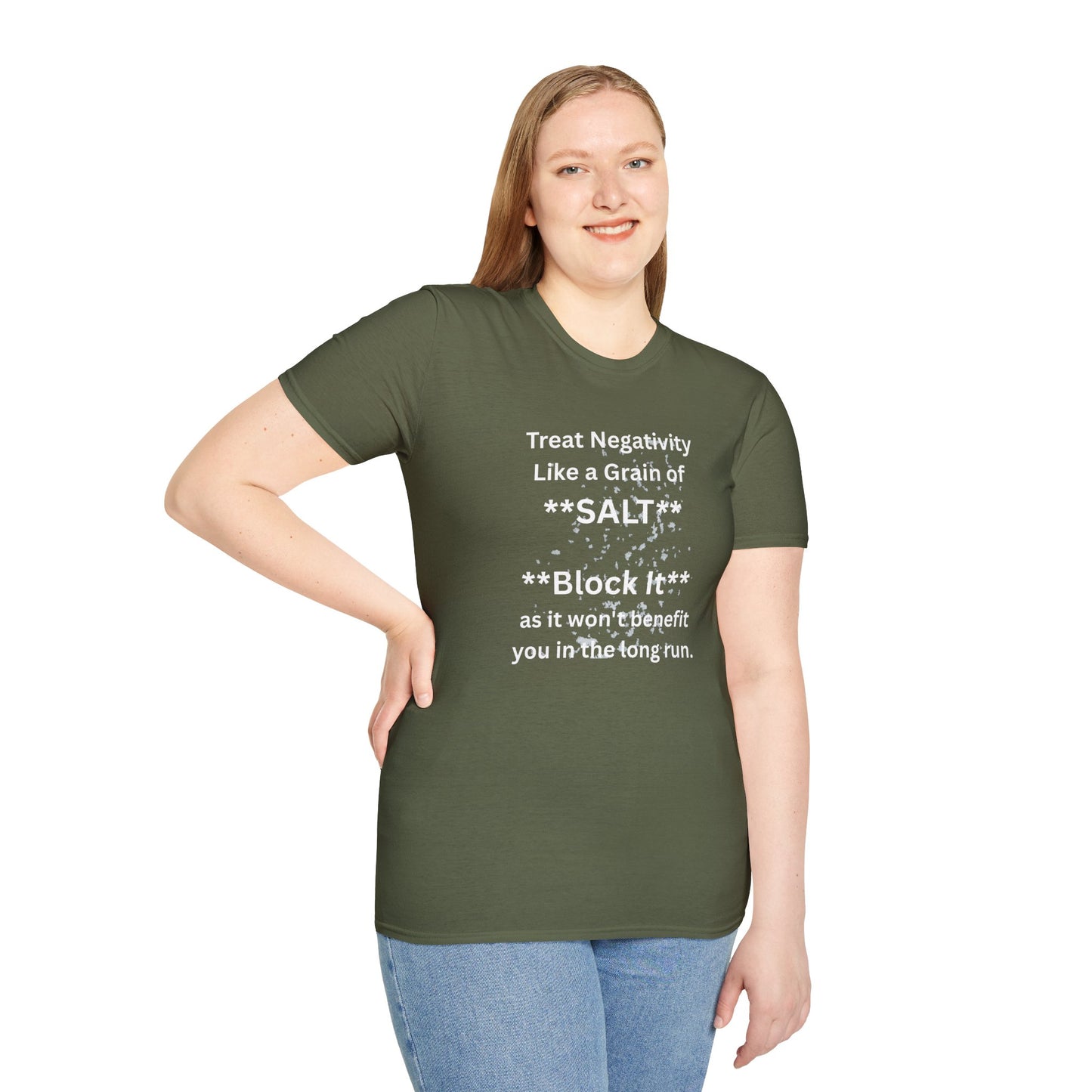 Negativity Boundaries T-Shirt — "Treat Negativity Like a Grain of SALT" Motivational Tee