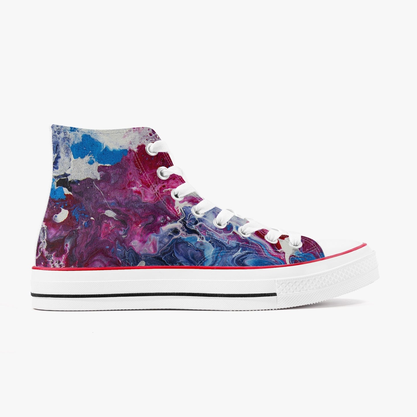 Abstract High-Top Canvas Shoes - 0002