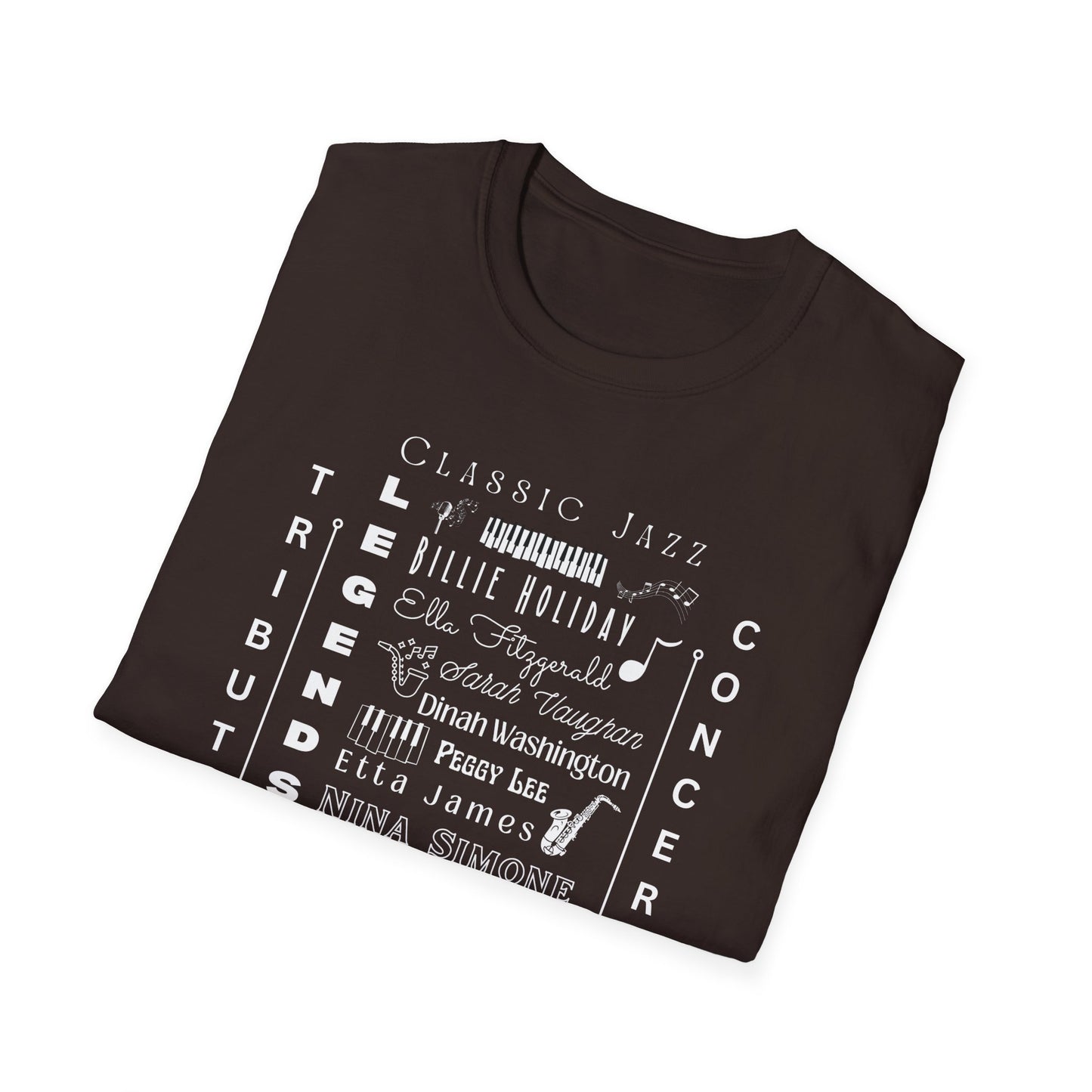 Classic Jazz Legends Tribute T-Shirt — Vintage Female Jazz Vocalists Concert Tee