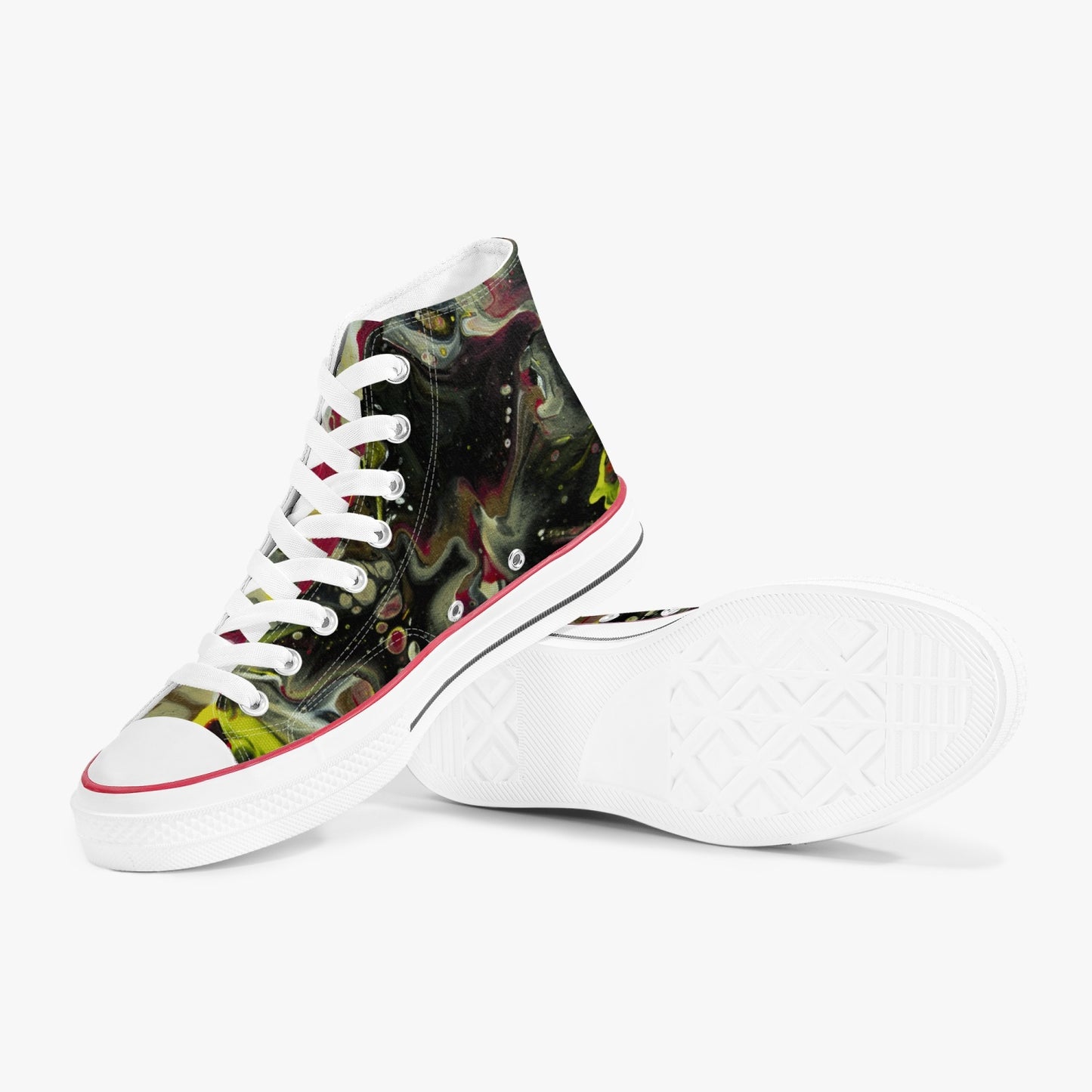 Abstract High-Top Canvas Shoes 0001