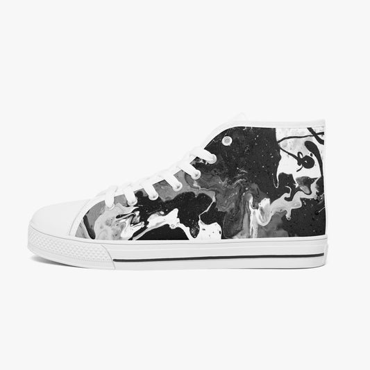 Classic High-Top Canvas Shoes - White/Black