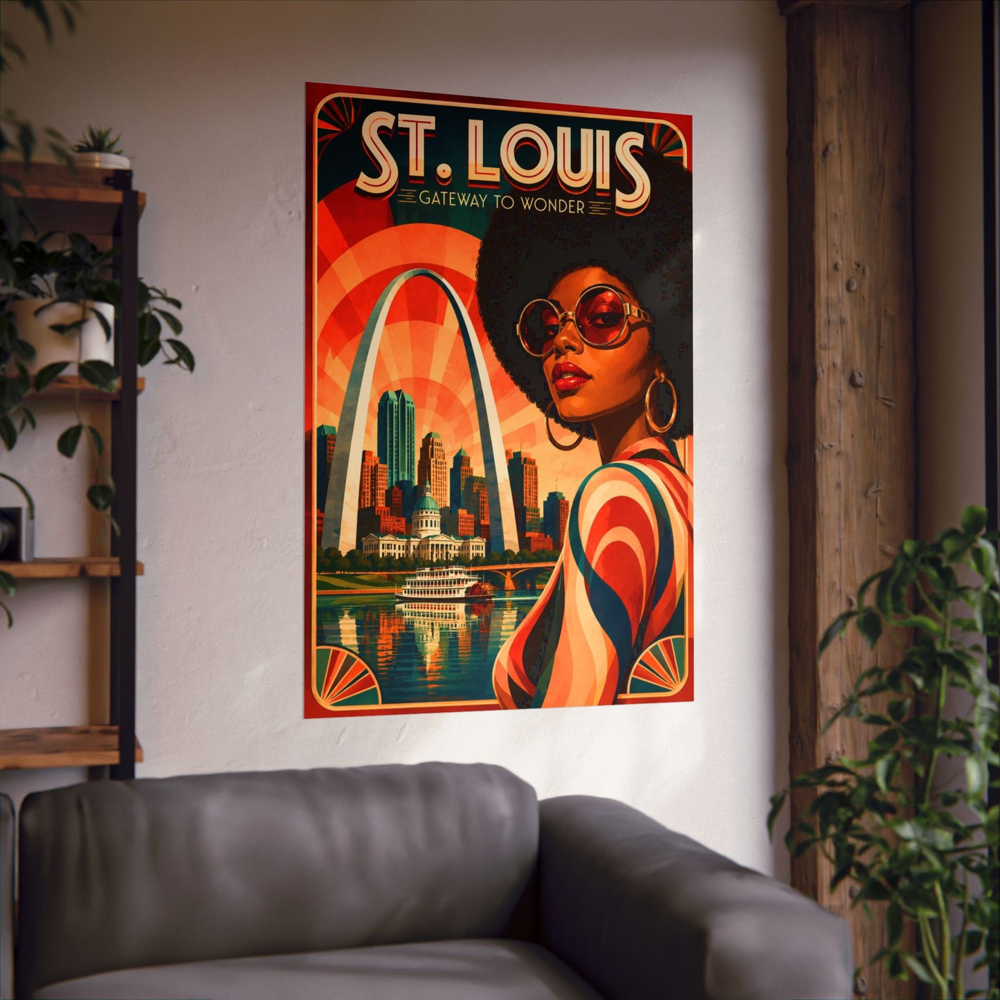 St. Louis Retro Travel Poster2 - Matte Vertical Art Print