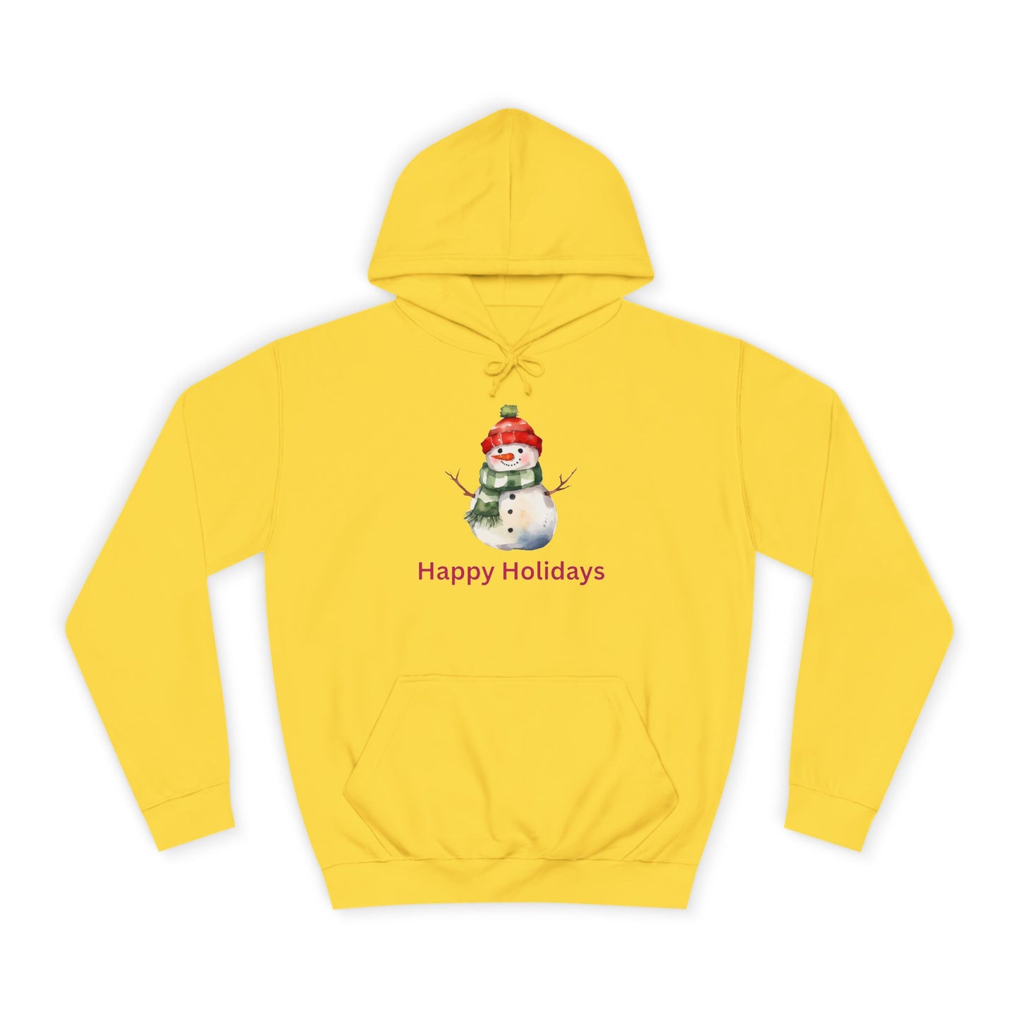 Happy Holidays Snowman Unisex College Hoodie
