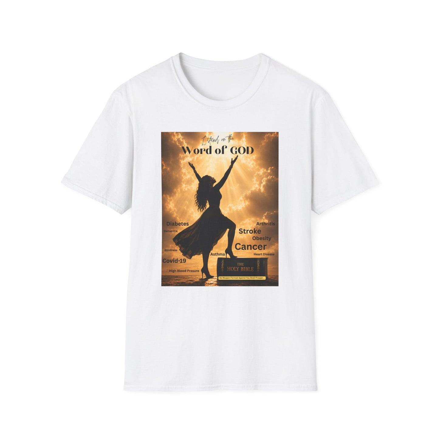 Faith Graphic T-Shirt — ‘I Stand on the Word of GOD’ Inspirational Praise Design