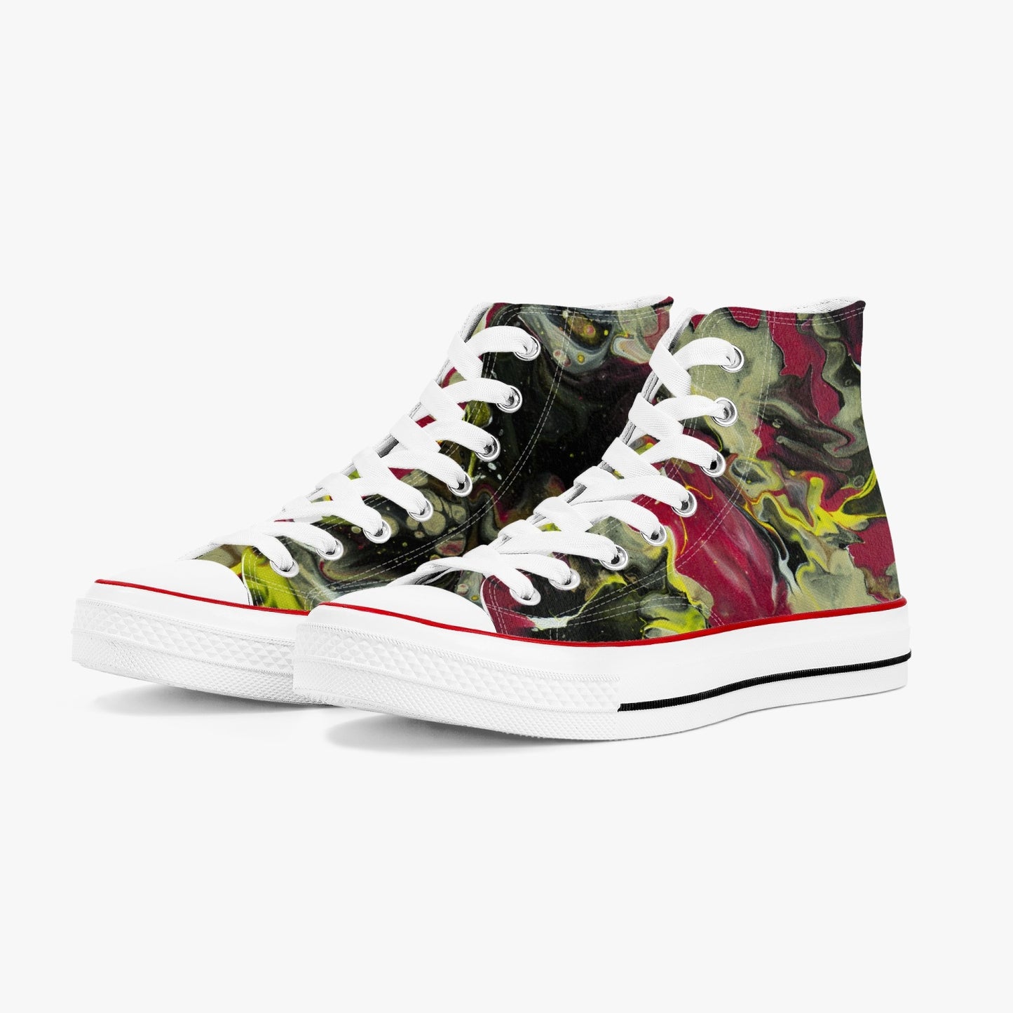 Abstract High-Top Canvas Shoes 0001