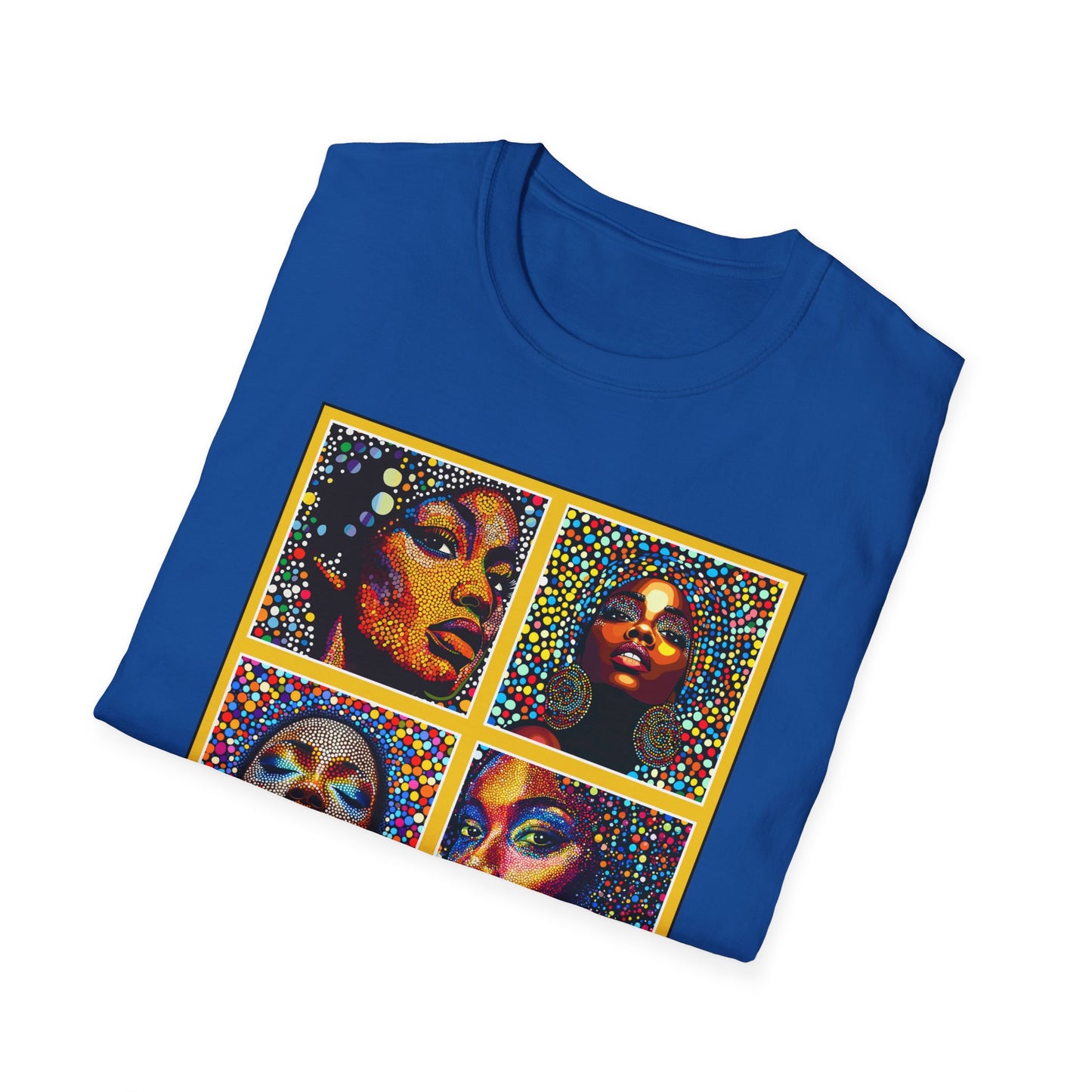 Faces of of Multi Color Softstyle T-Shirt