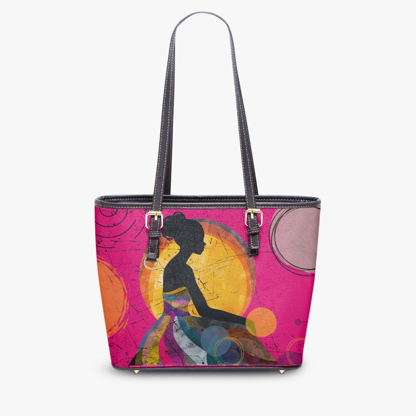 Woman of Peace. Medium Leather Tote Bag for Women