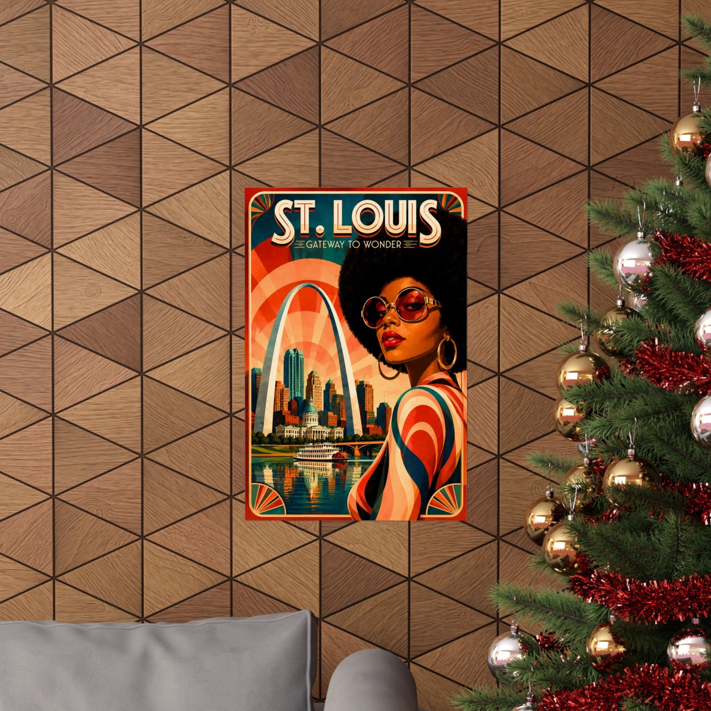 St. Louis Retro Travel Poster2 - Matte Vertical Art Print