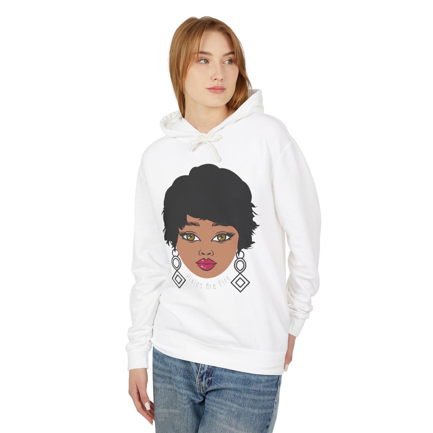 Pixie's Are Fire  Artistic Unisex Lightweight Hooded Sweatshirt,