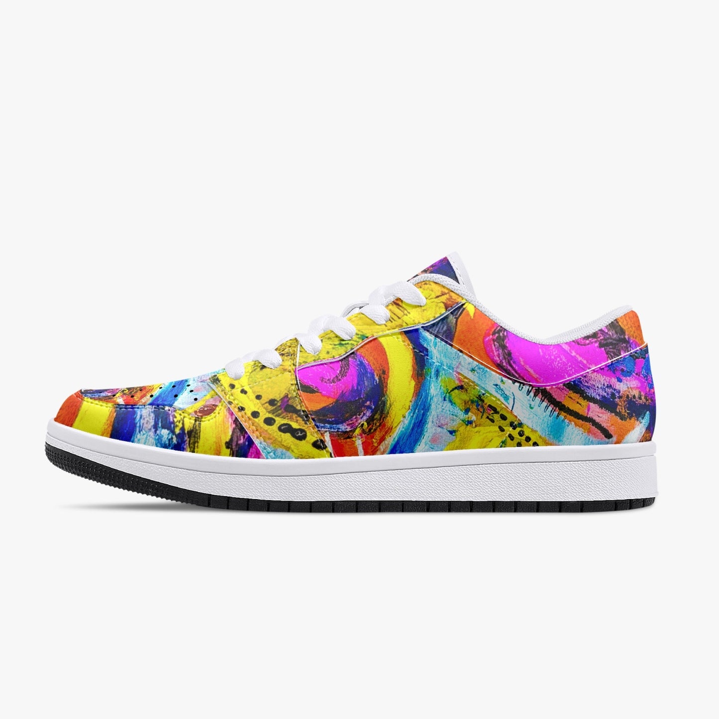 Rhythm of Life  Low-Top Leather Sneakers - White/Black