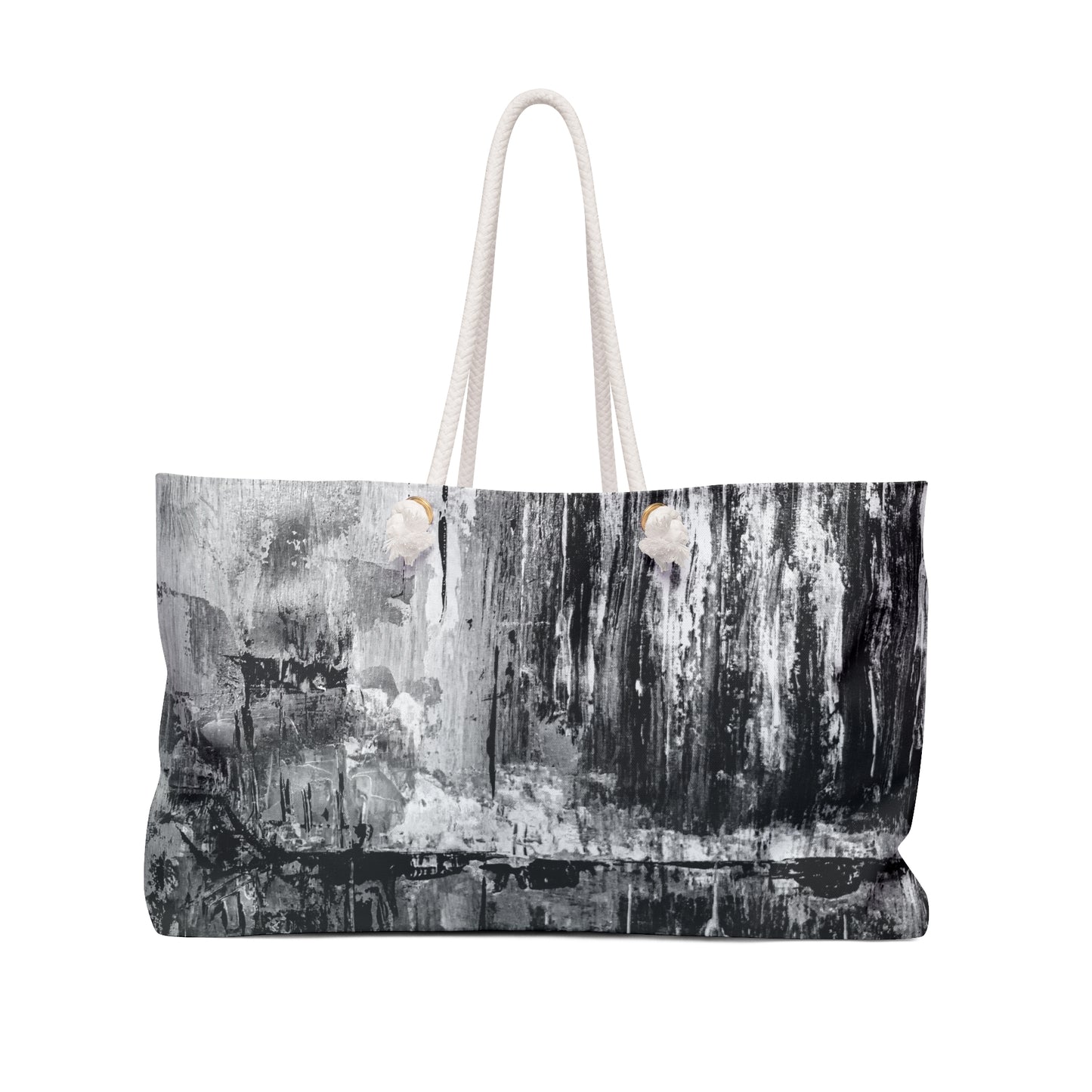 Abstract Monochrome Weekender Bag — Black & White Urban Texture Tote