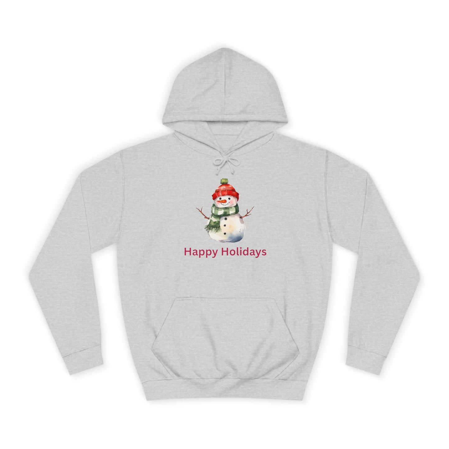 Happy Holidays Snowman Unisex College Hoodie