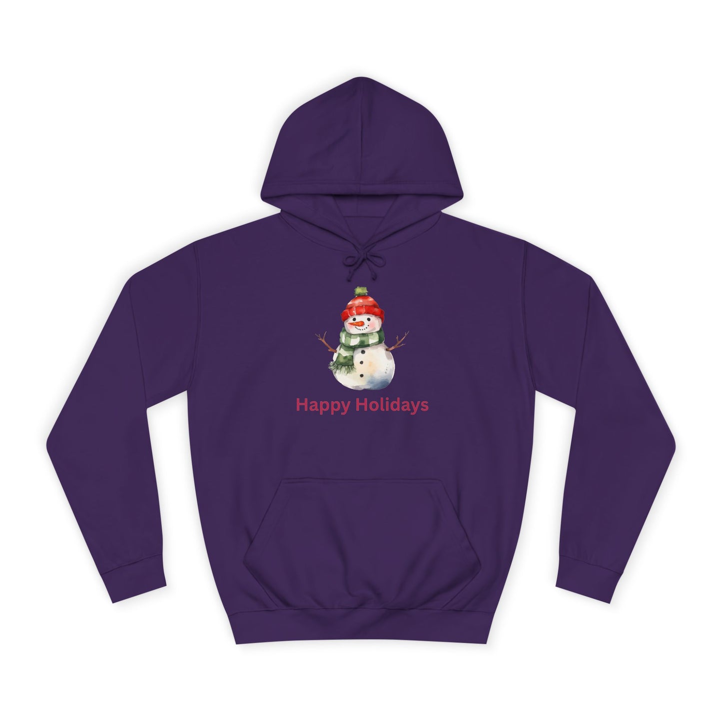 Happy Holidays Snowman Unisex College Hoodie