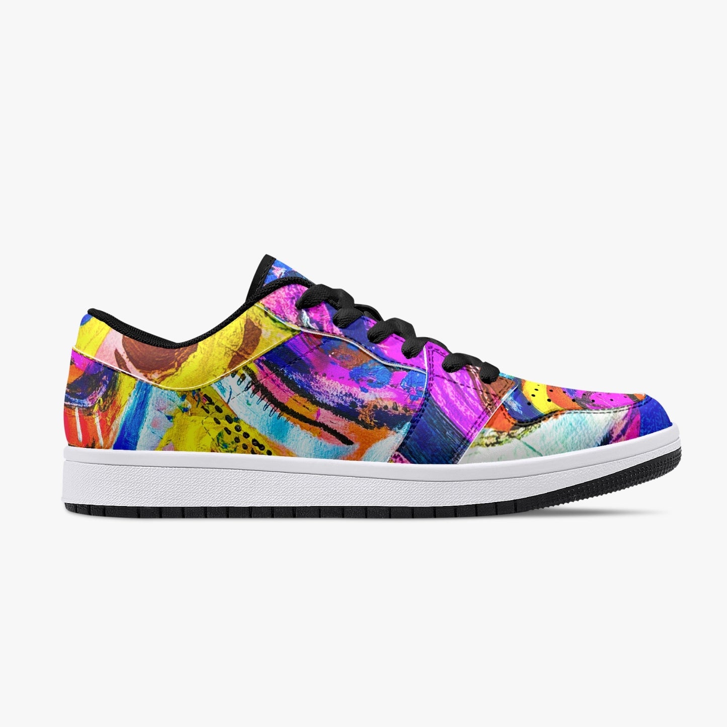 Rhythm of Life  Low-Top Leather Sneakers - White/Black
