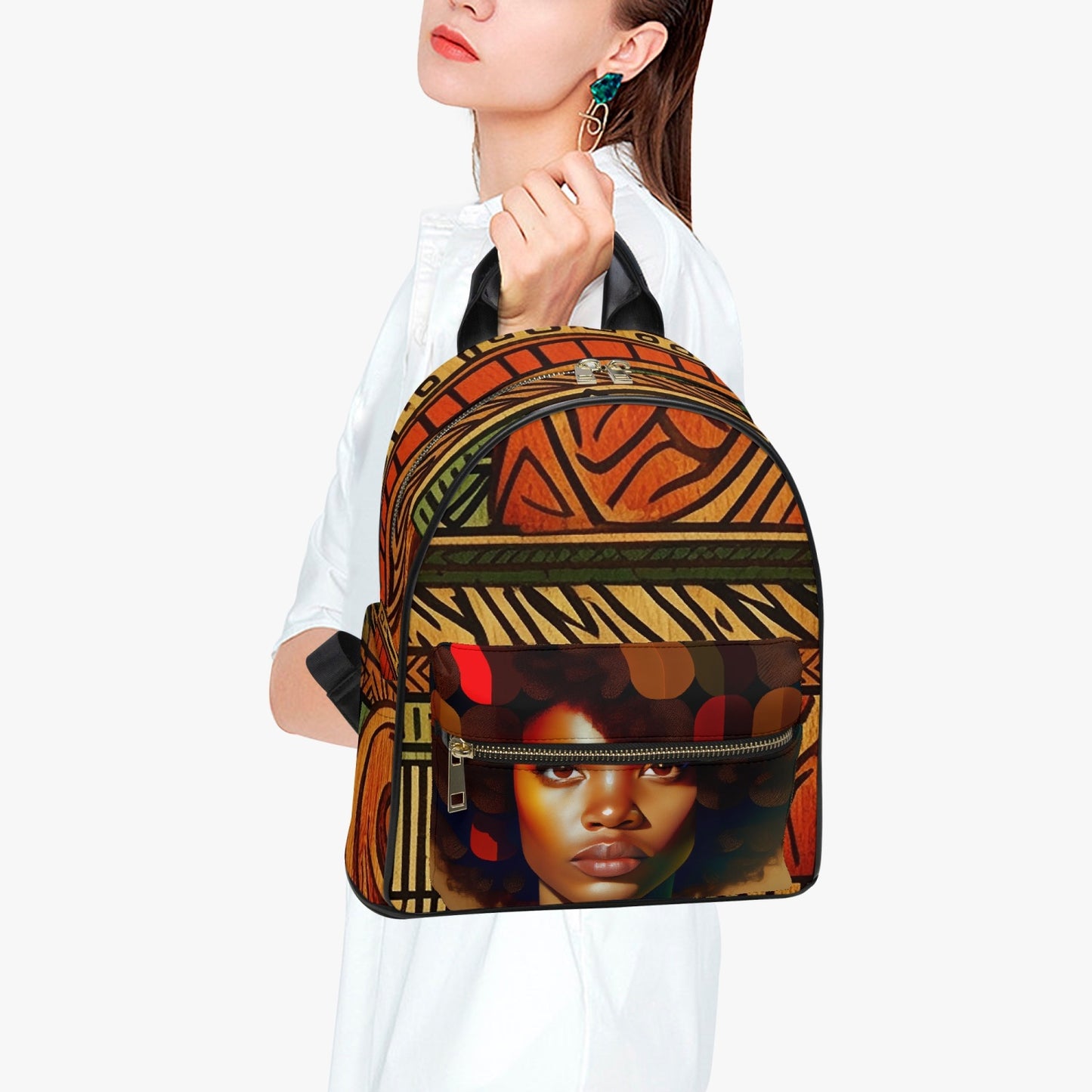 Afrocentric  PU Backpack