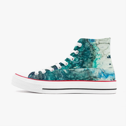 Ink Dripped  High-Top Canvas Shoes