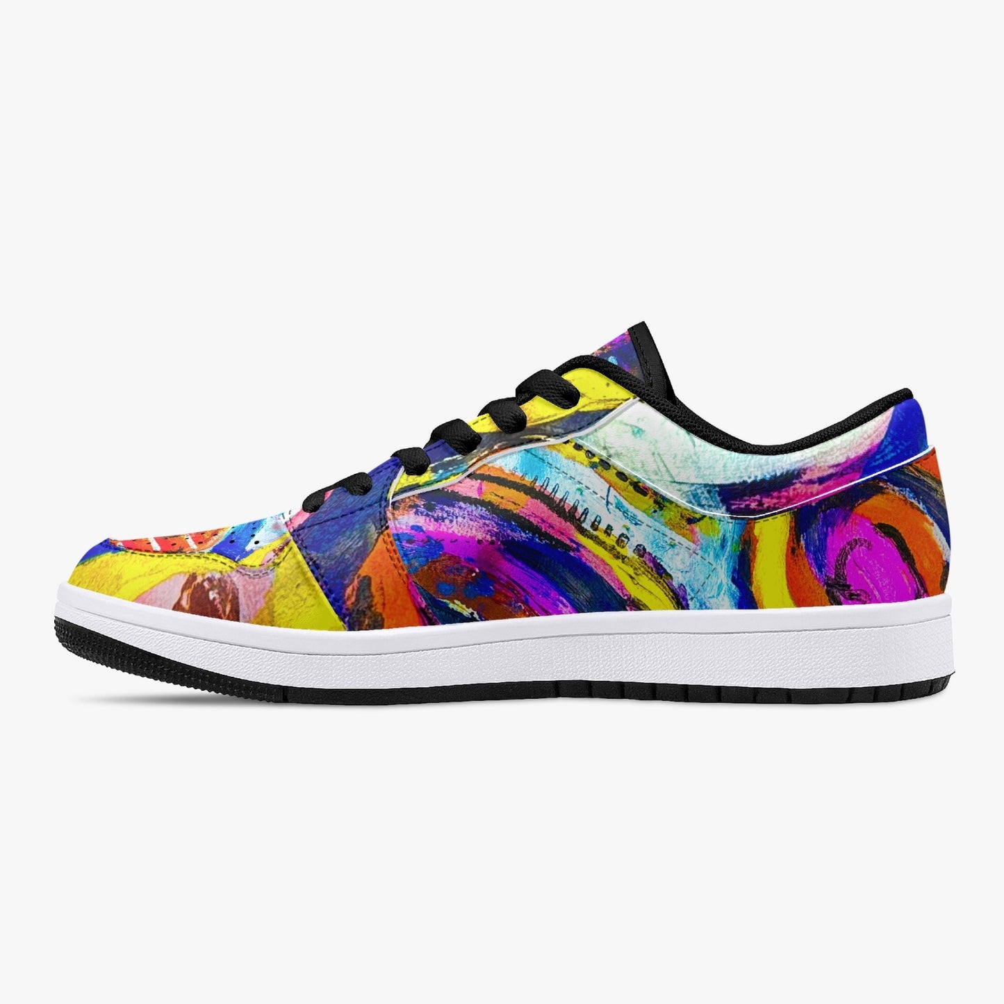Rhythm of Life  Low-Top Leather Sneakers - White/Black