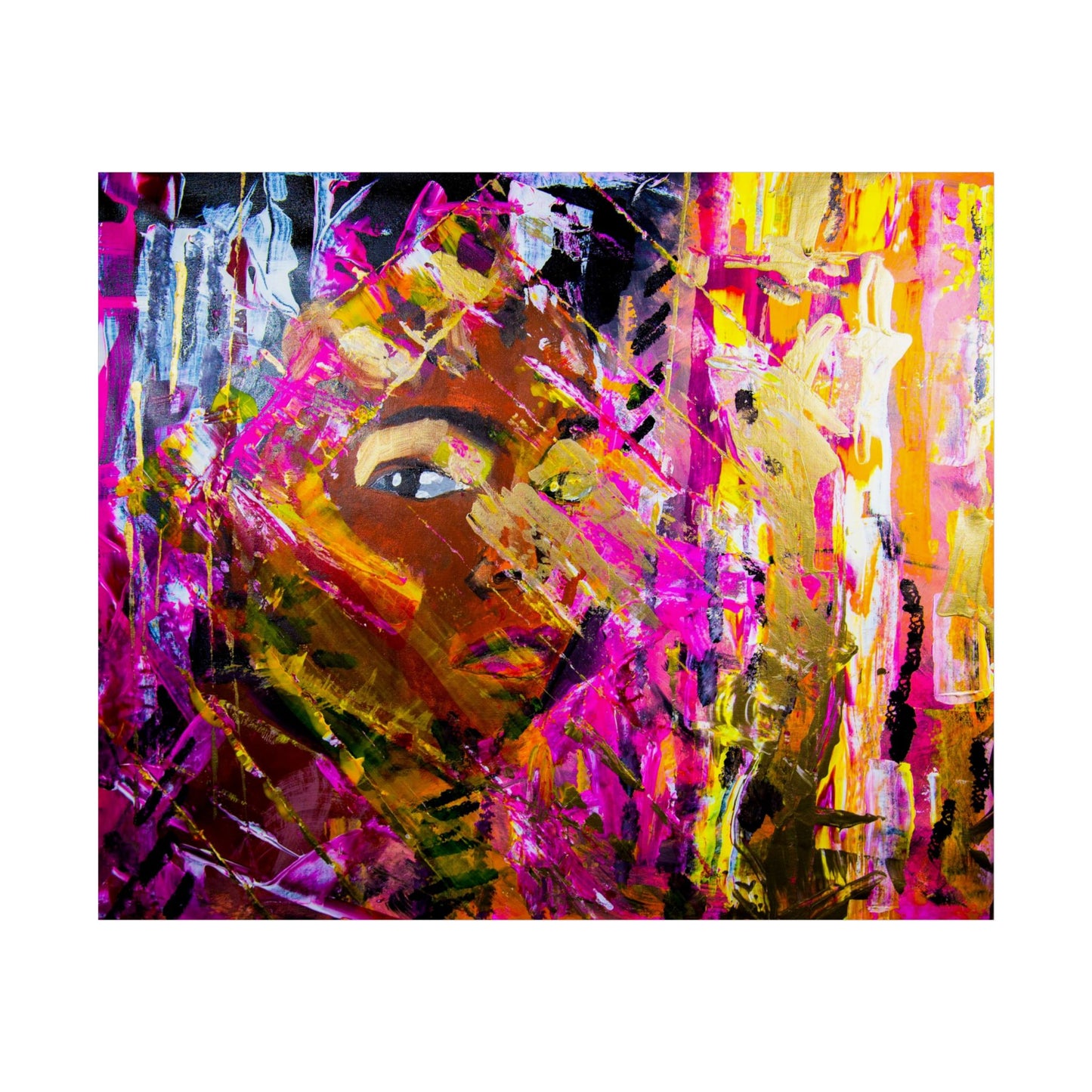 You See Me Poster — Colorful Female Face Art Print