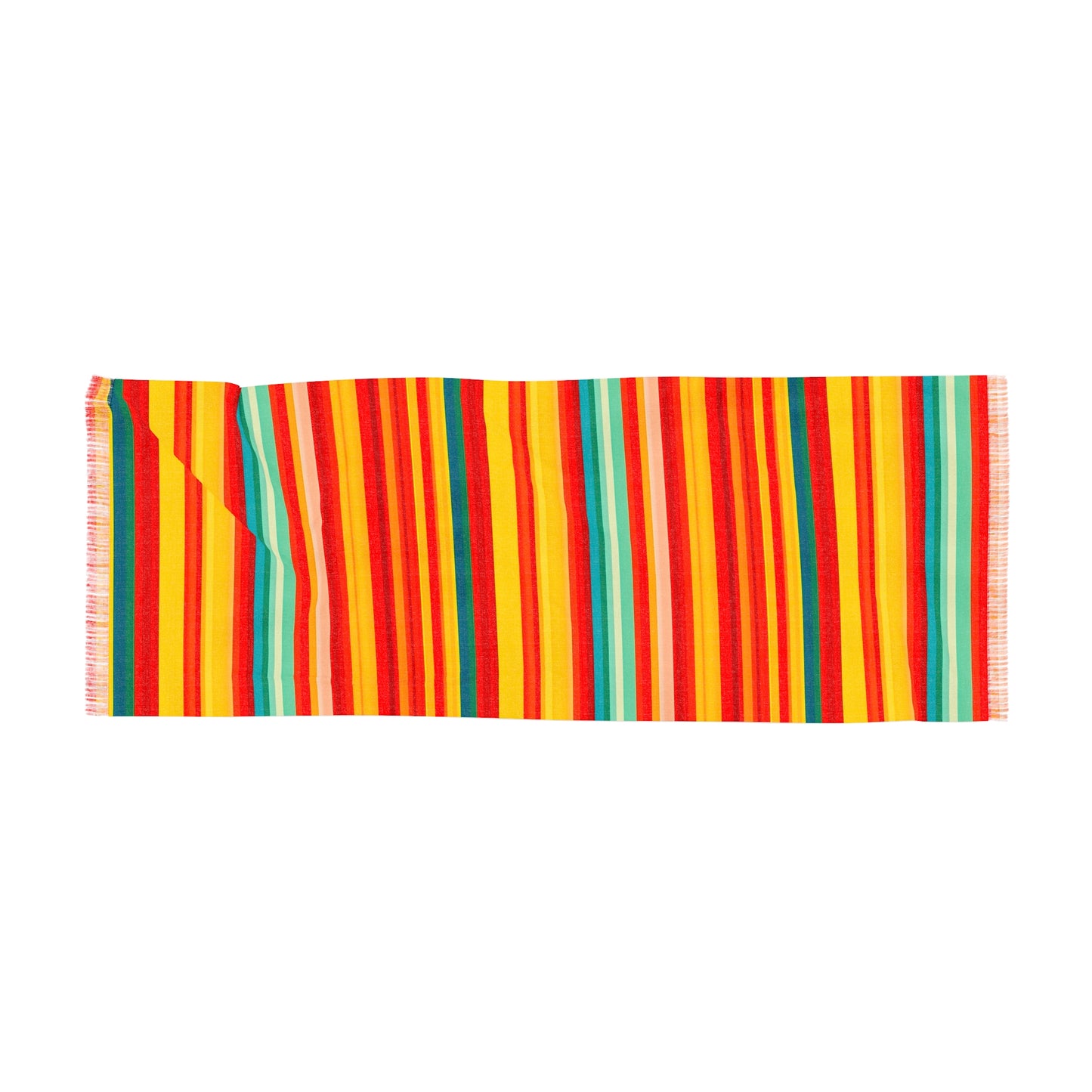 Orange and Red and Green Stripes Light Scarf