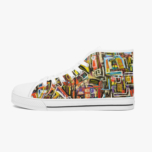 Classic High-Top Canvas Shoes - White/Black