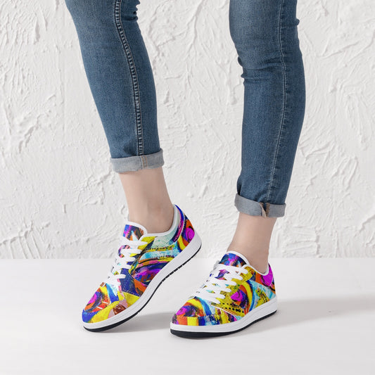 Rhythm of Life  Low-Top Leather Sneakers - White/Black
