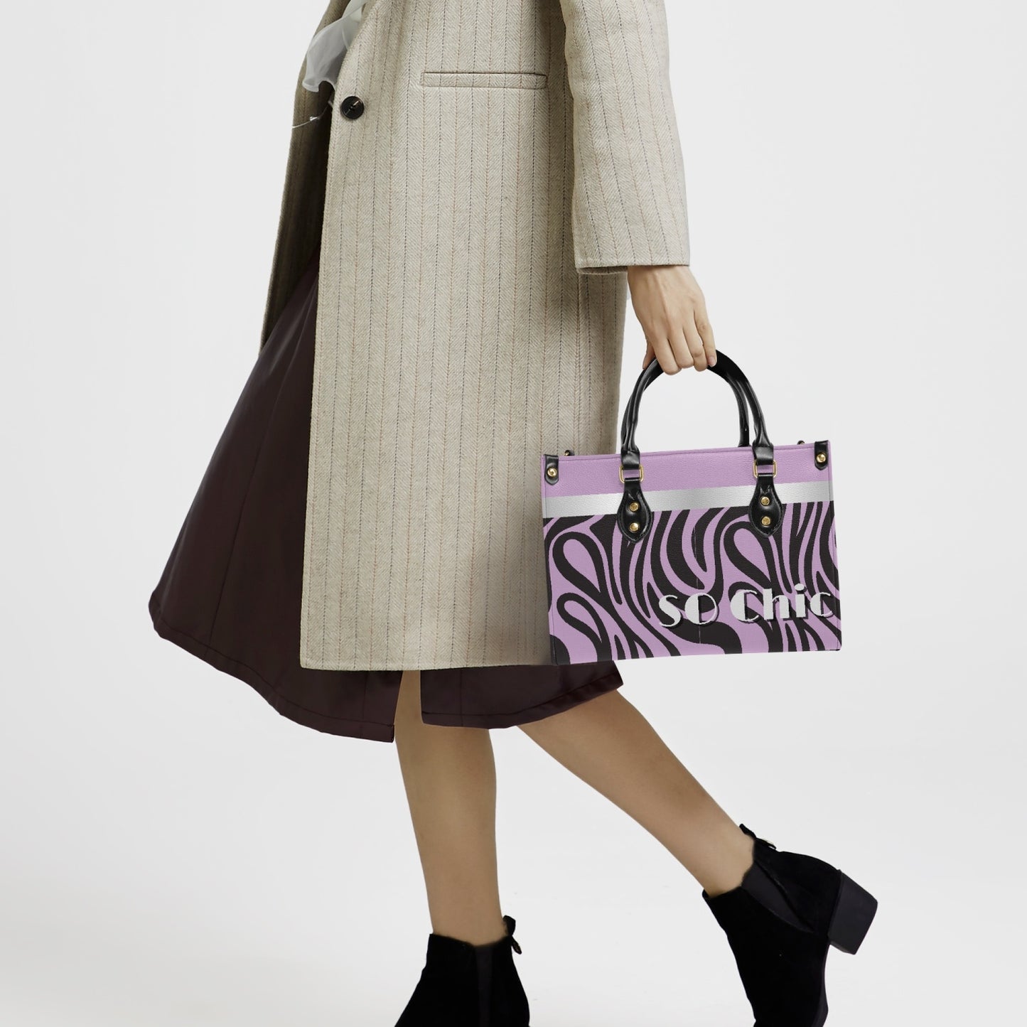 SO Chic -  Zebra Lavender Tote Bag