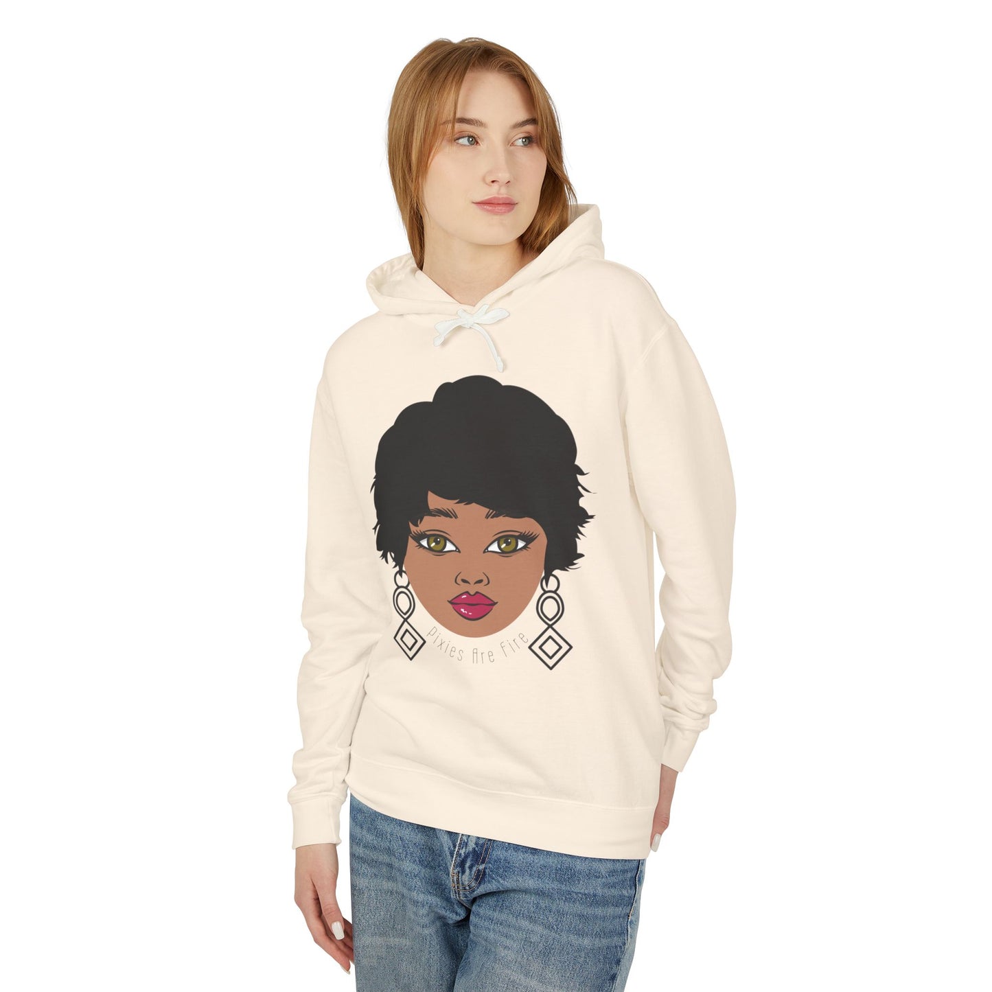 Pixie's Are Fire  Artistic Unisex Lightweight Hooded Sweatshirt,