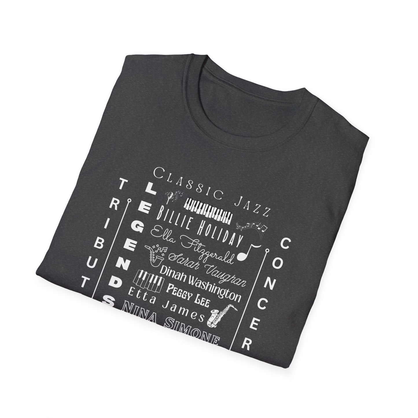 Classic Jazz Legends Tribute T-Shirt — Vintage Female Jazz Vocalists Concert Tee