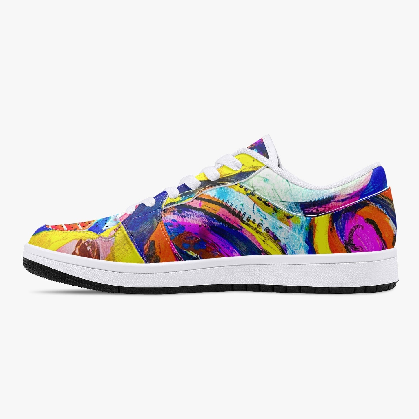 Rhythm of Life  Low-Top Leather Sneakers - White/Black