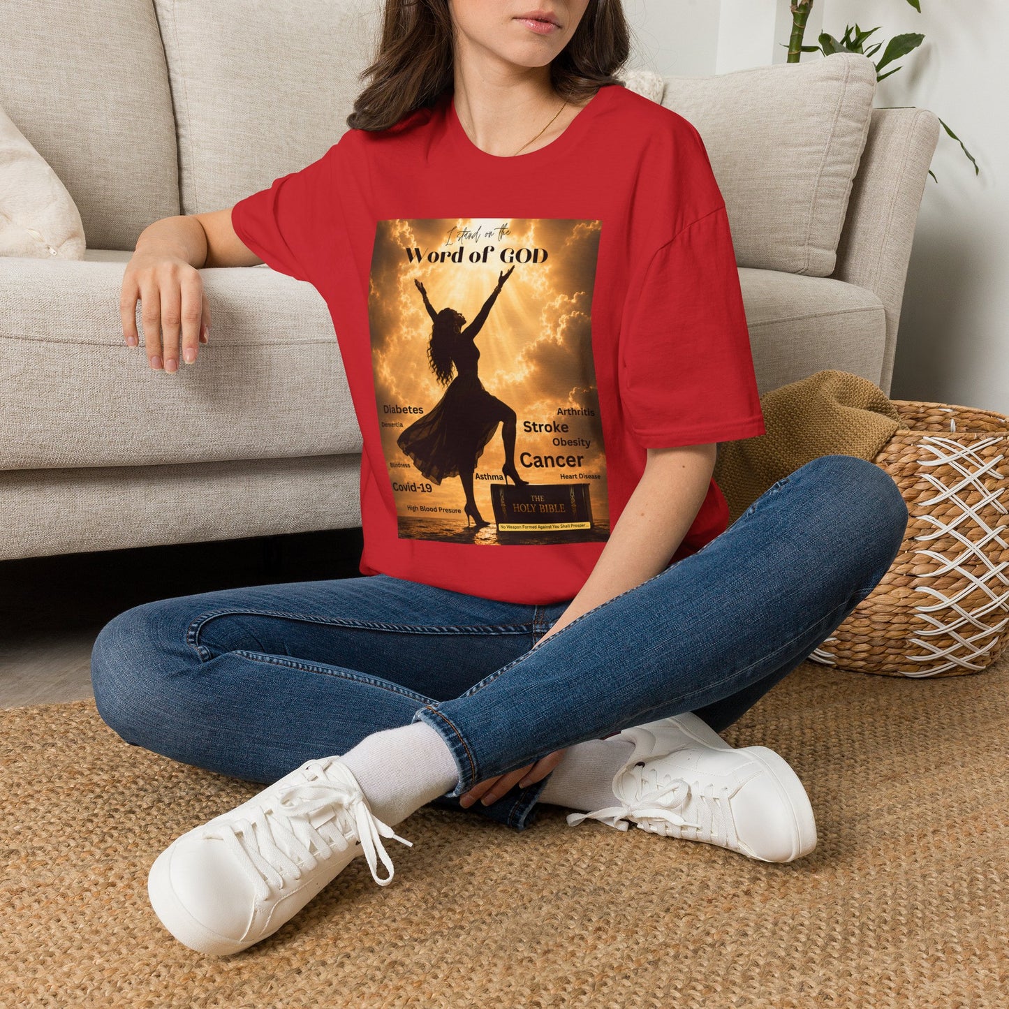 Faith Graphic T-Shirt — ‘I Stand on the Word of GOD’ Inspirational Praise Design