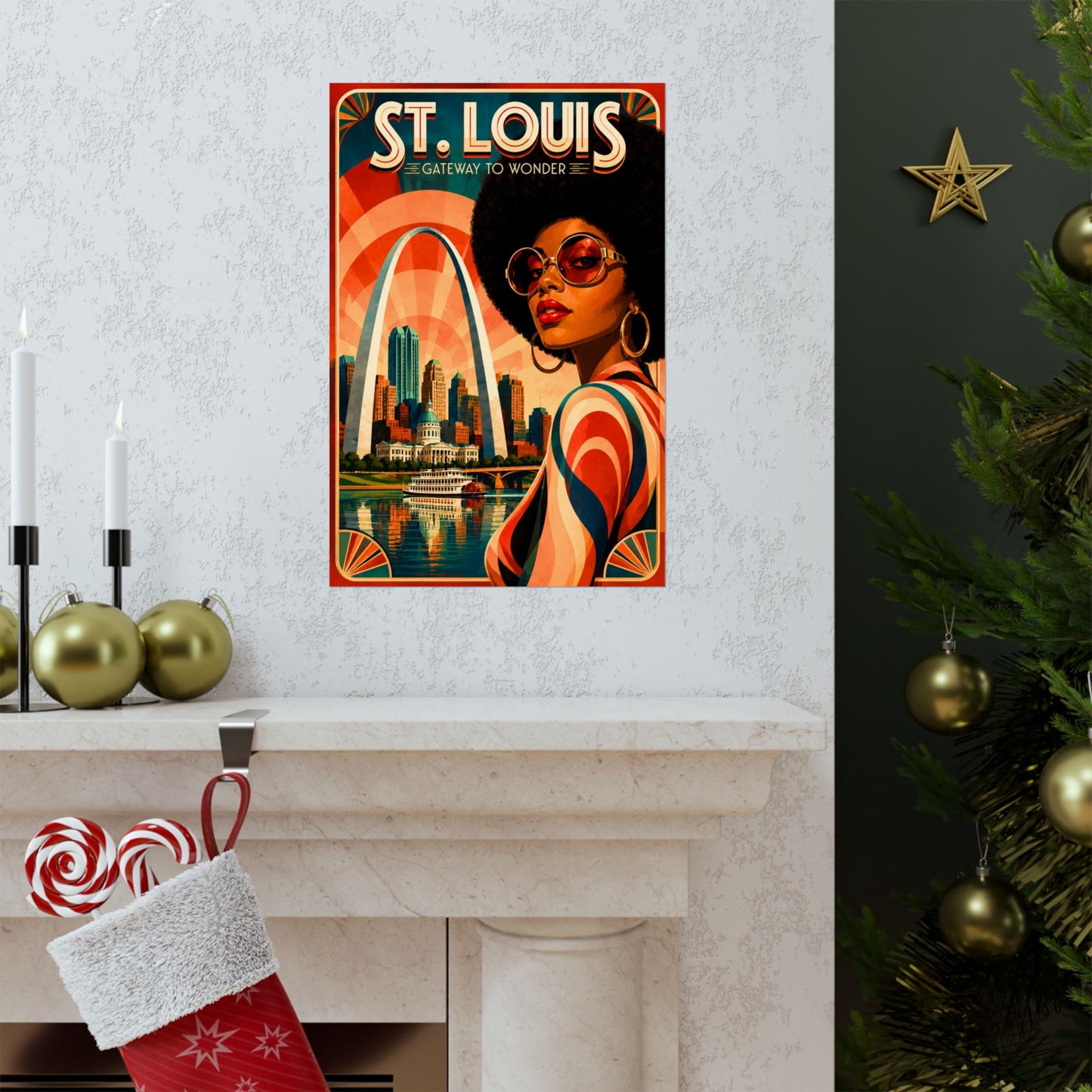 St. Louis Retro Travel Poster2 - Matte Vertical Art Print