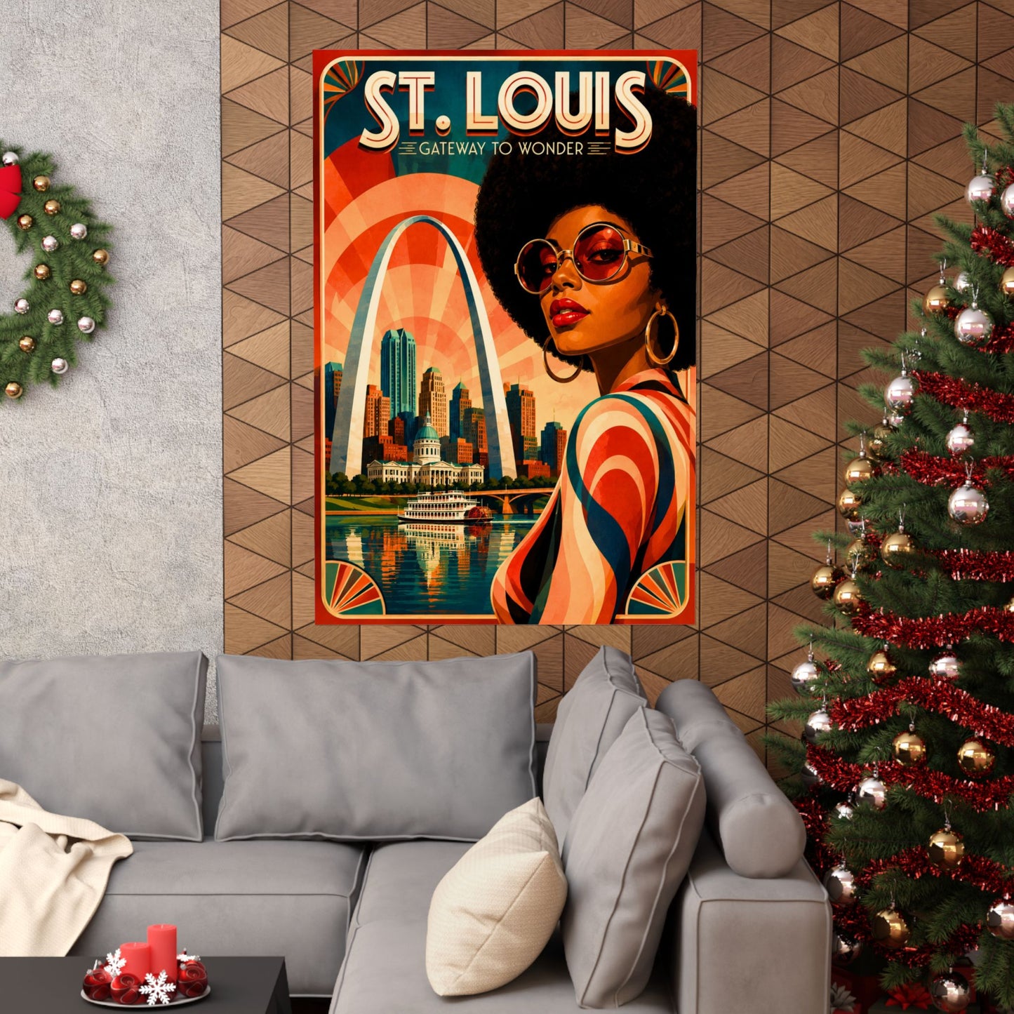 St. Louis Retro Travel Poster2 - Matte Vertical Art Print