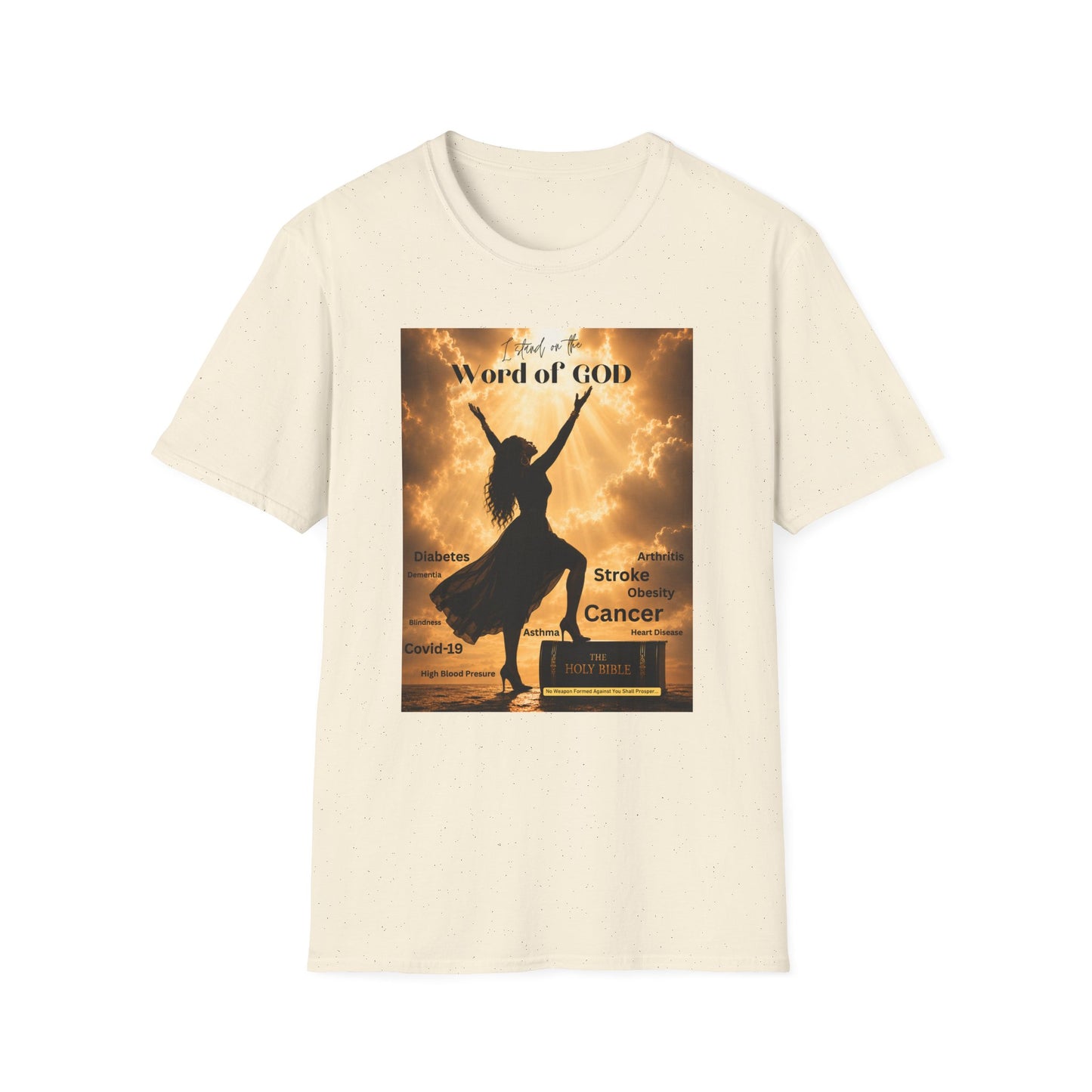 Faith Graphic T-Shirt — ‘I Stand on the Word of GOD’ Inspirational Praise Design