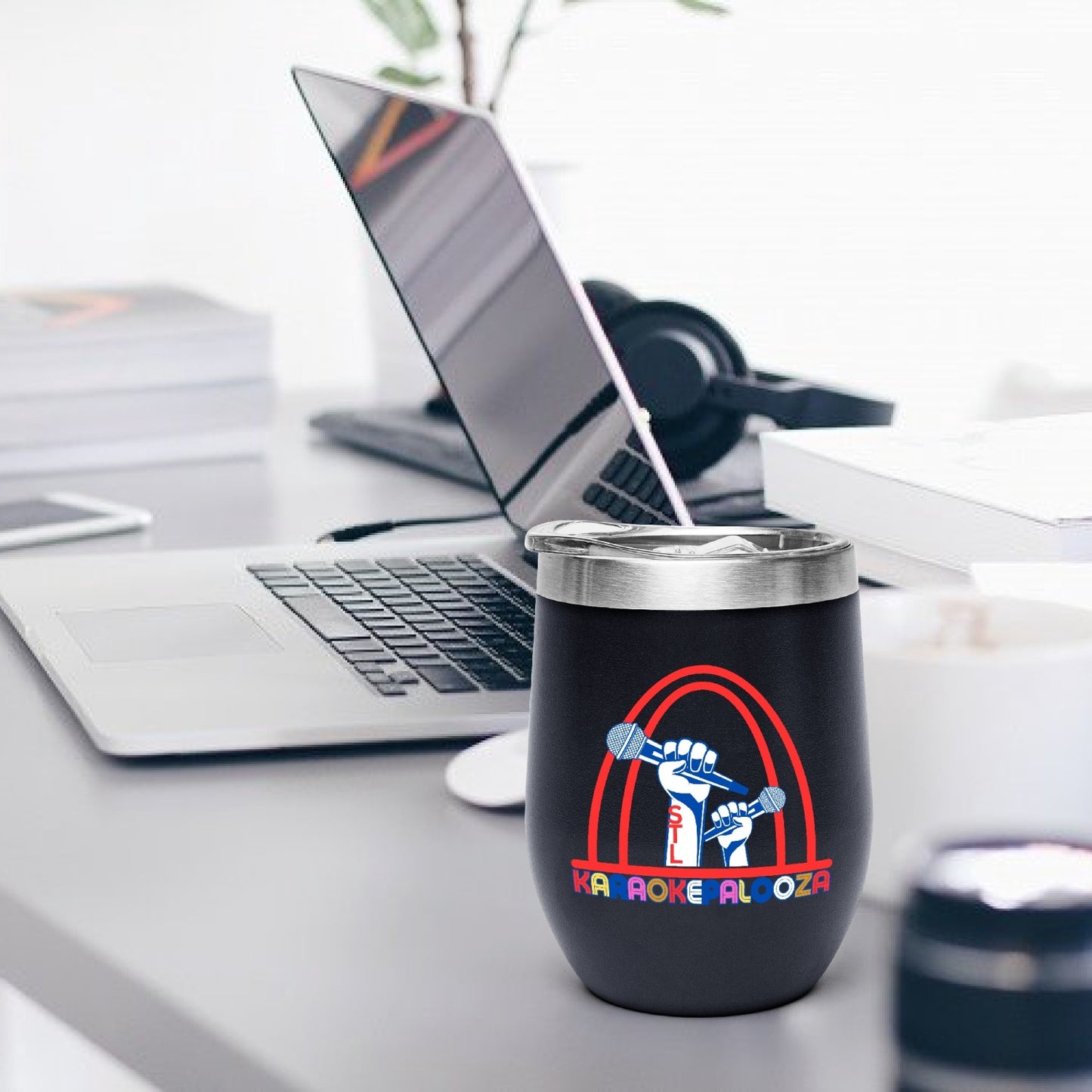 Karaokepalooza  Egg Shaped Insulated Wine Tumbler