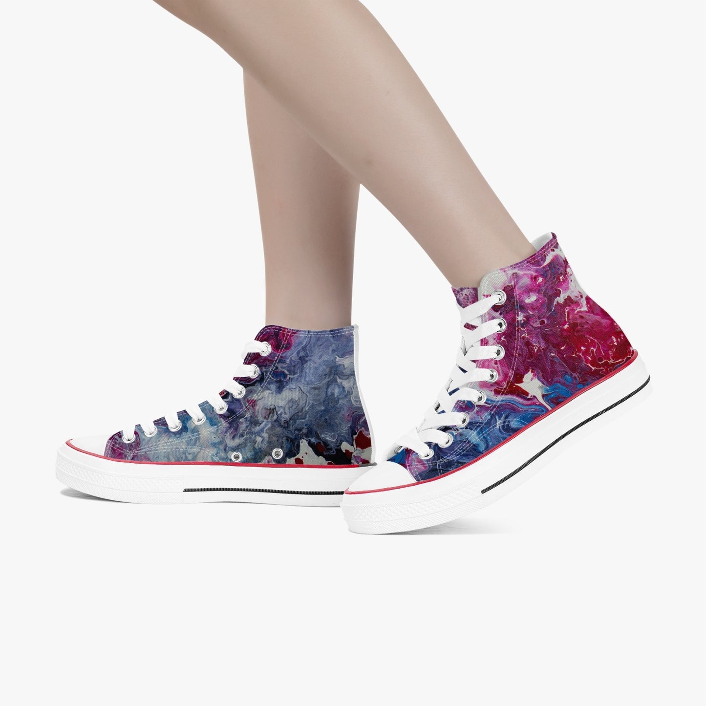 Abstract High-Top Canvas Shoes - 0002