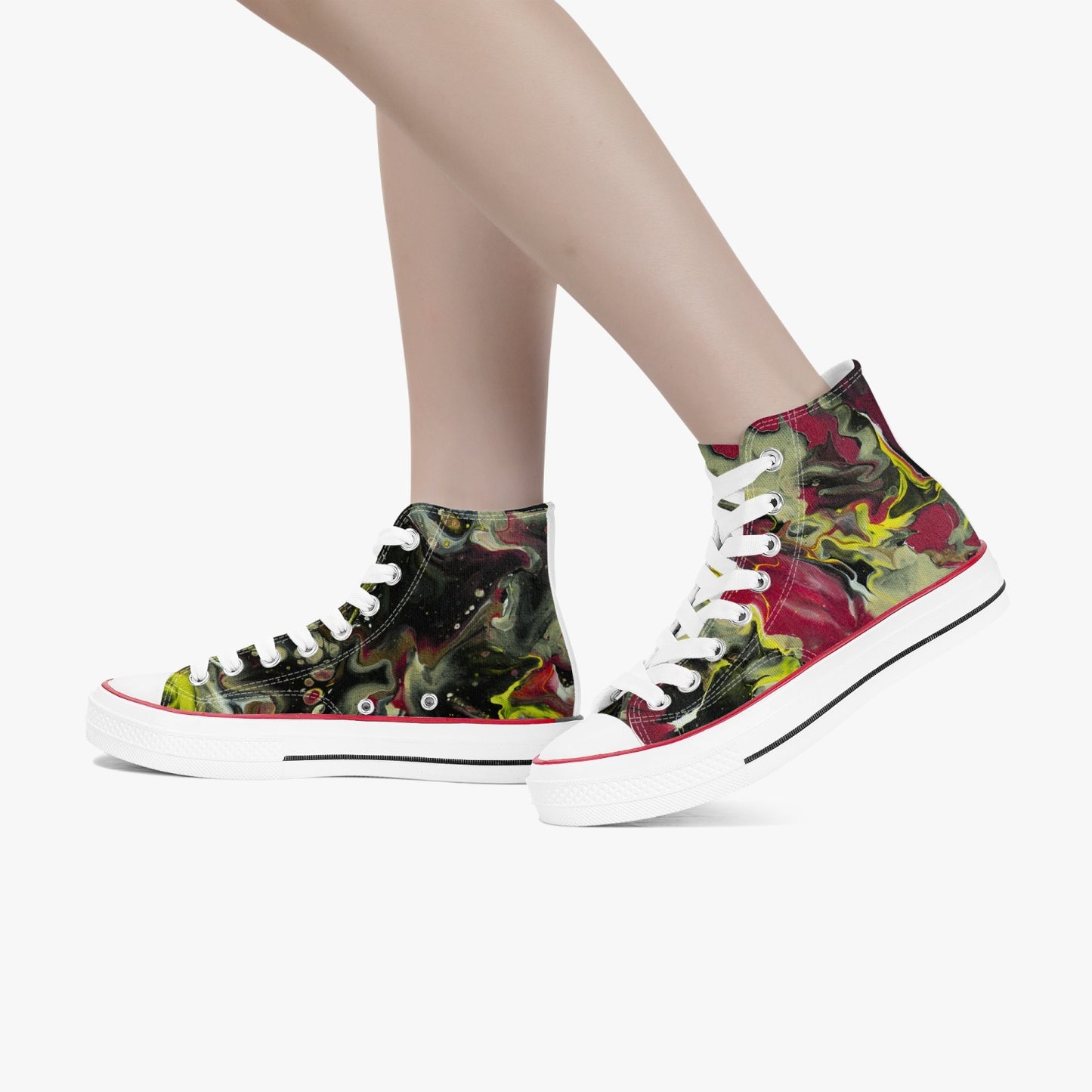 Abstract High-Top Canvas Shoes 0001