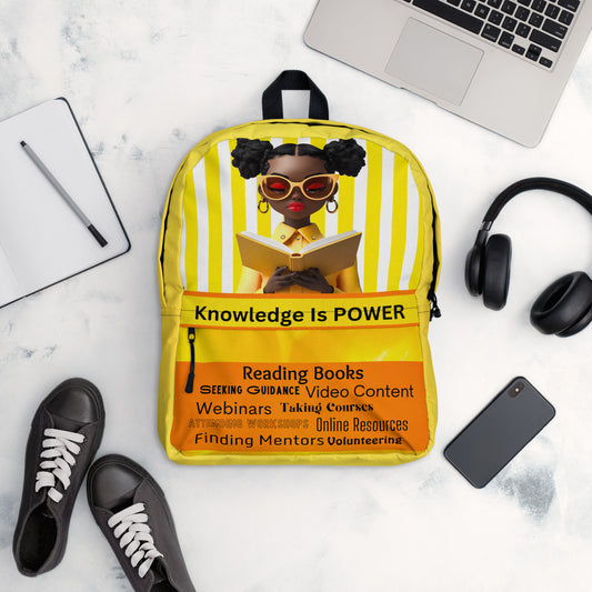 Knowledge is Power Backpack - Yellow BK