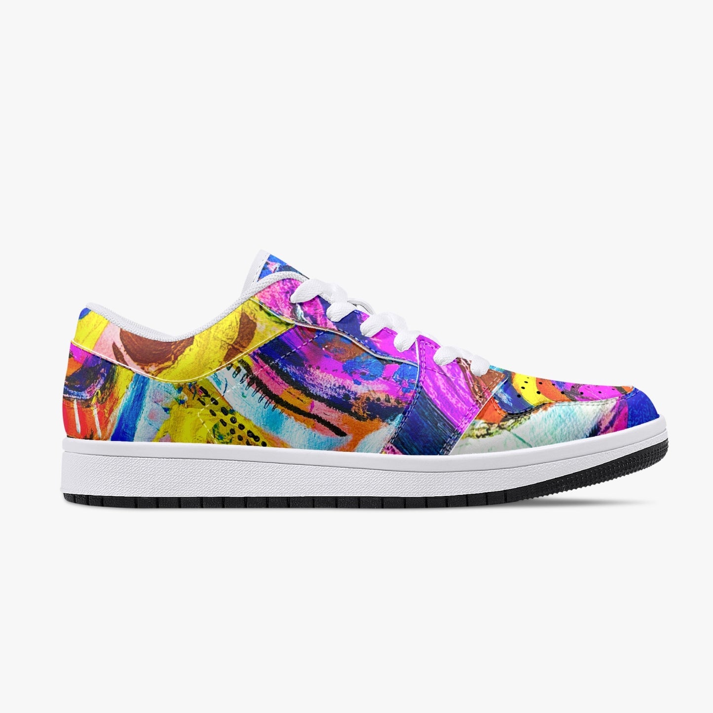 Rhythm of Life  Low-Top Leather Sneakers - White/Black