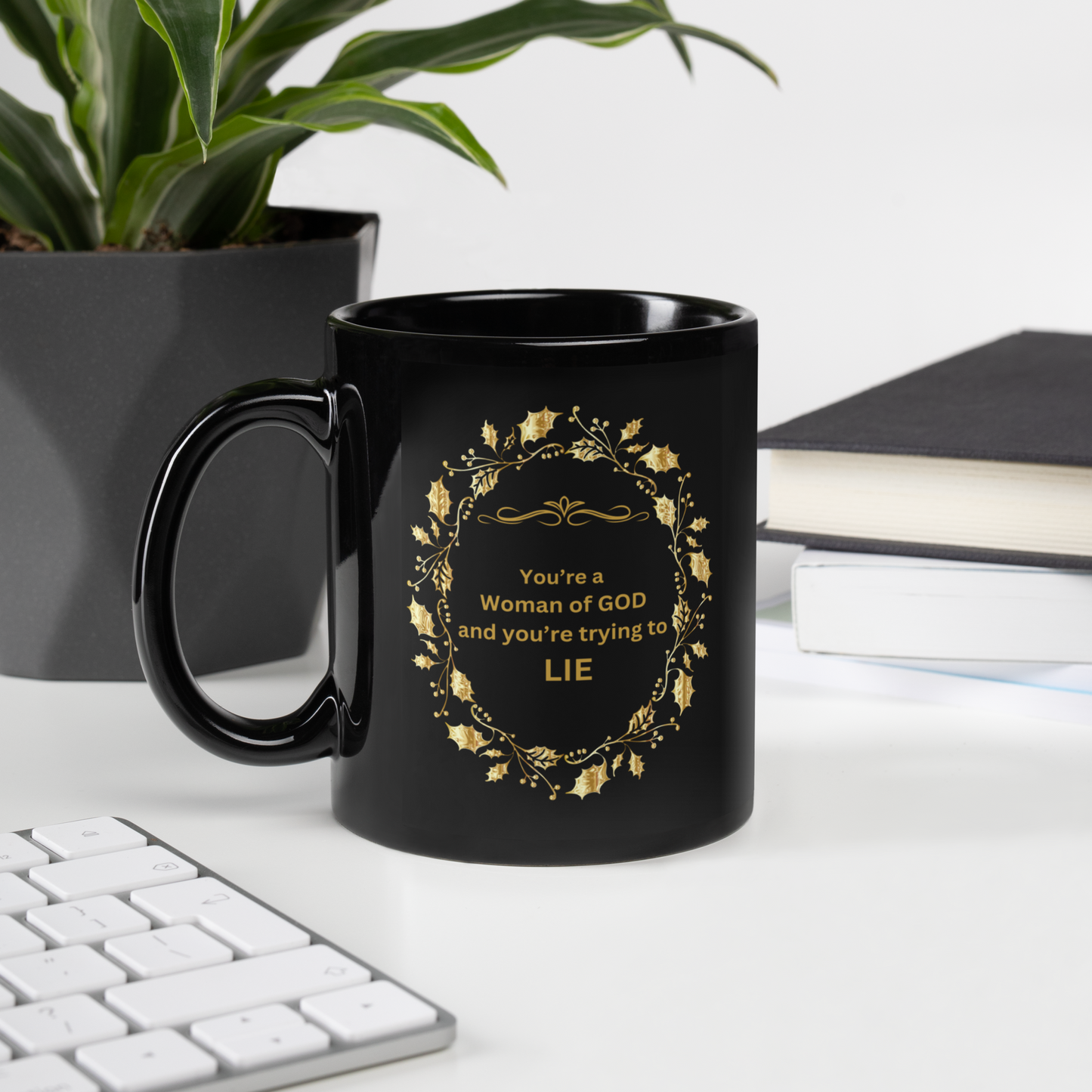 God's Light Black Glossy Mug