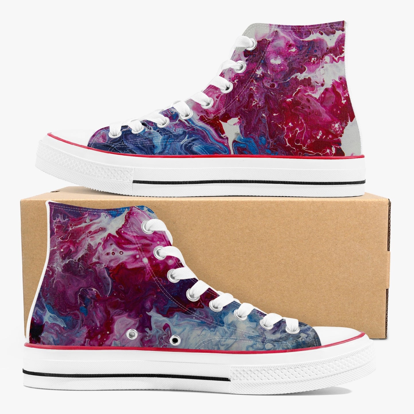 Abstract High-Top Canvas Shoes - 0002