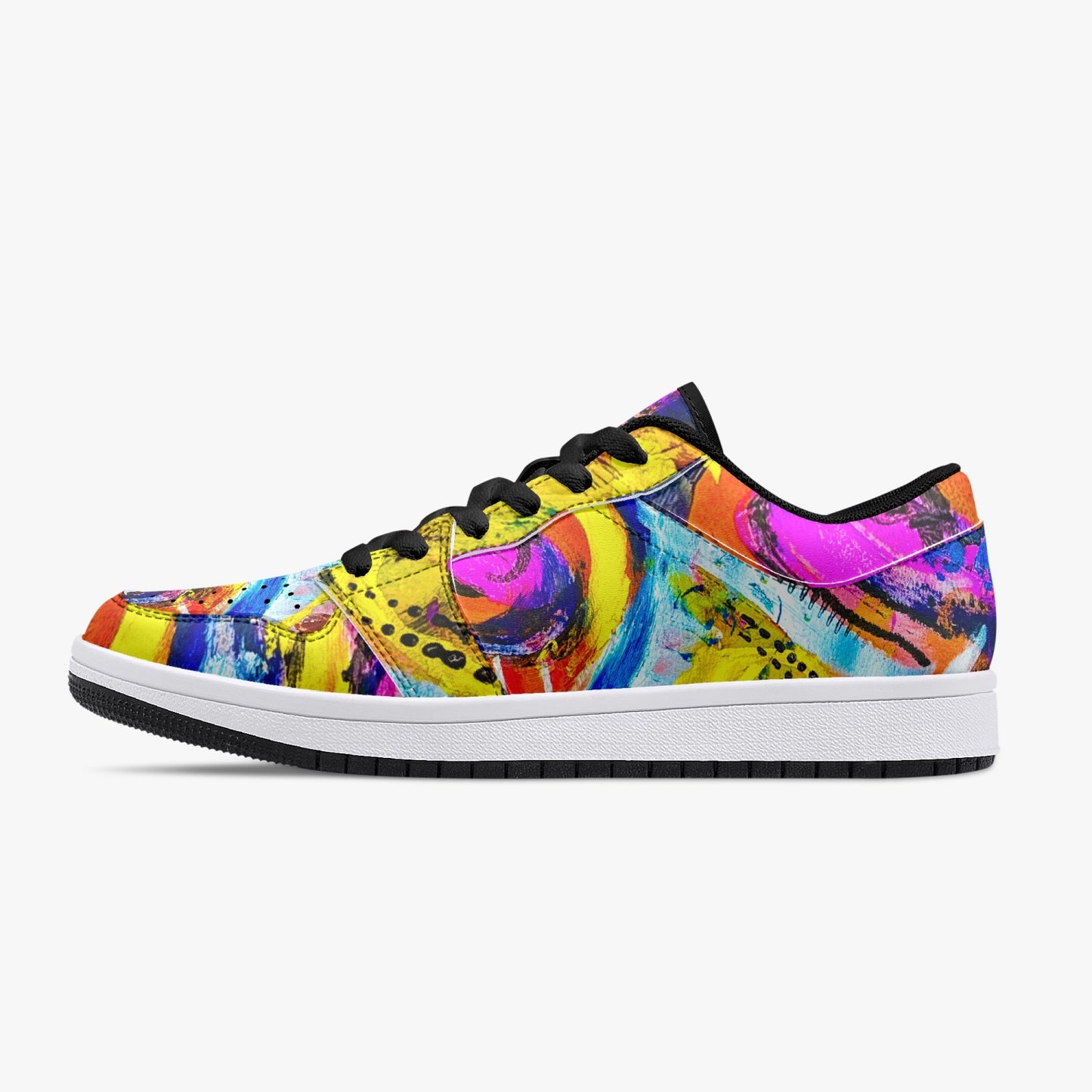 Rhythm of Life  Low-Top Leather Sneakers - White/Black