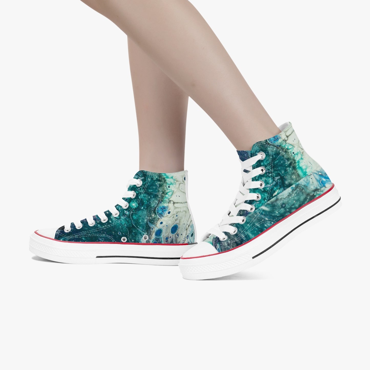 Ink Dripped  High-Top Canvas Shoes