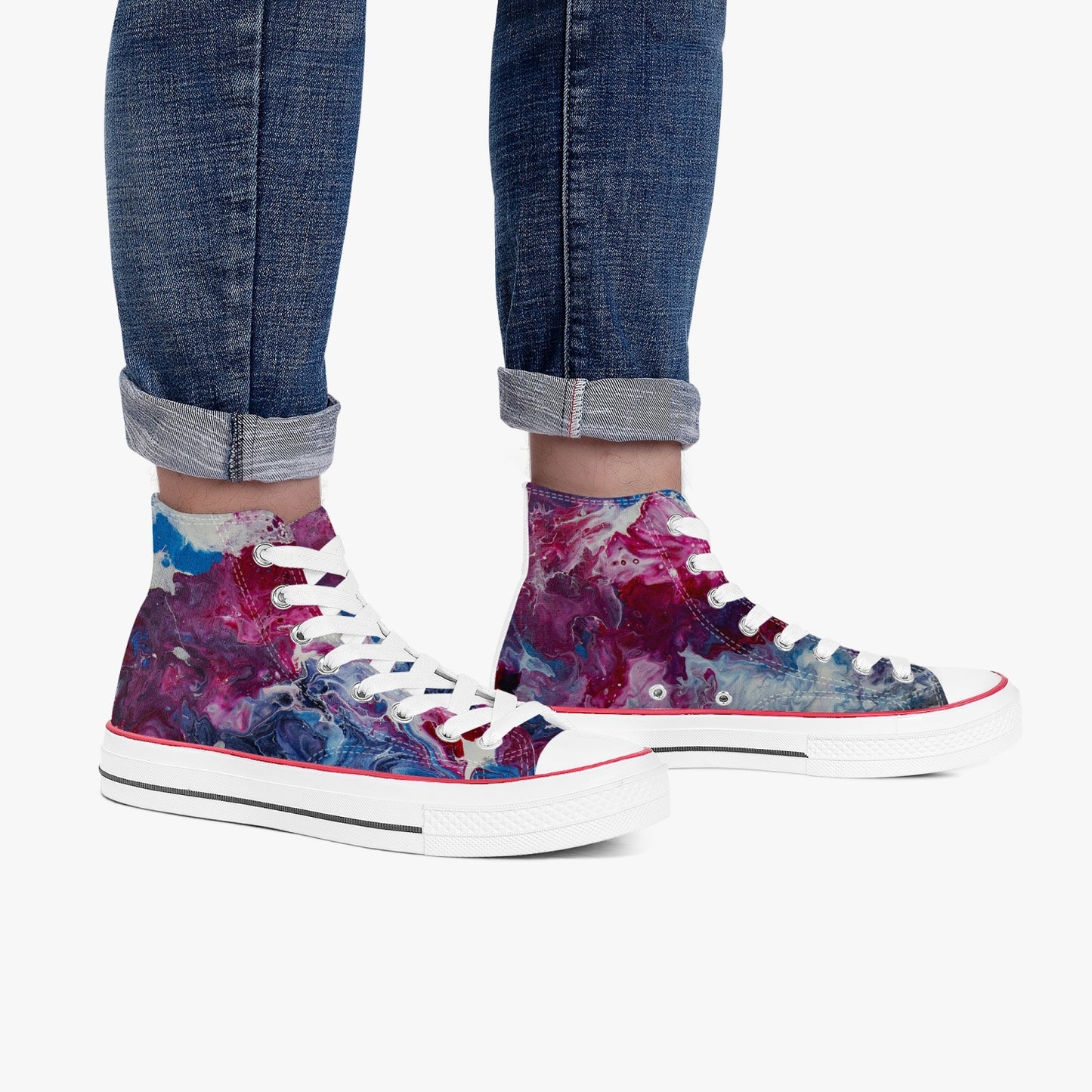 Abstract High-Top Canvas Shoes - 0002