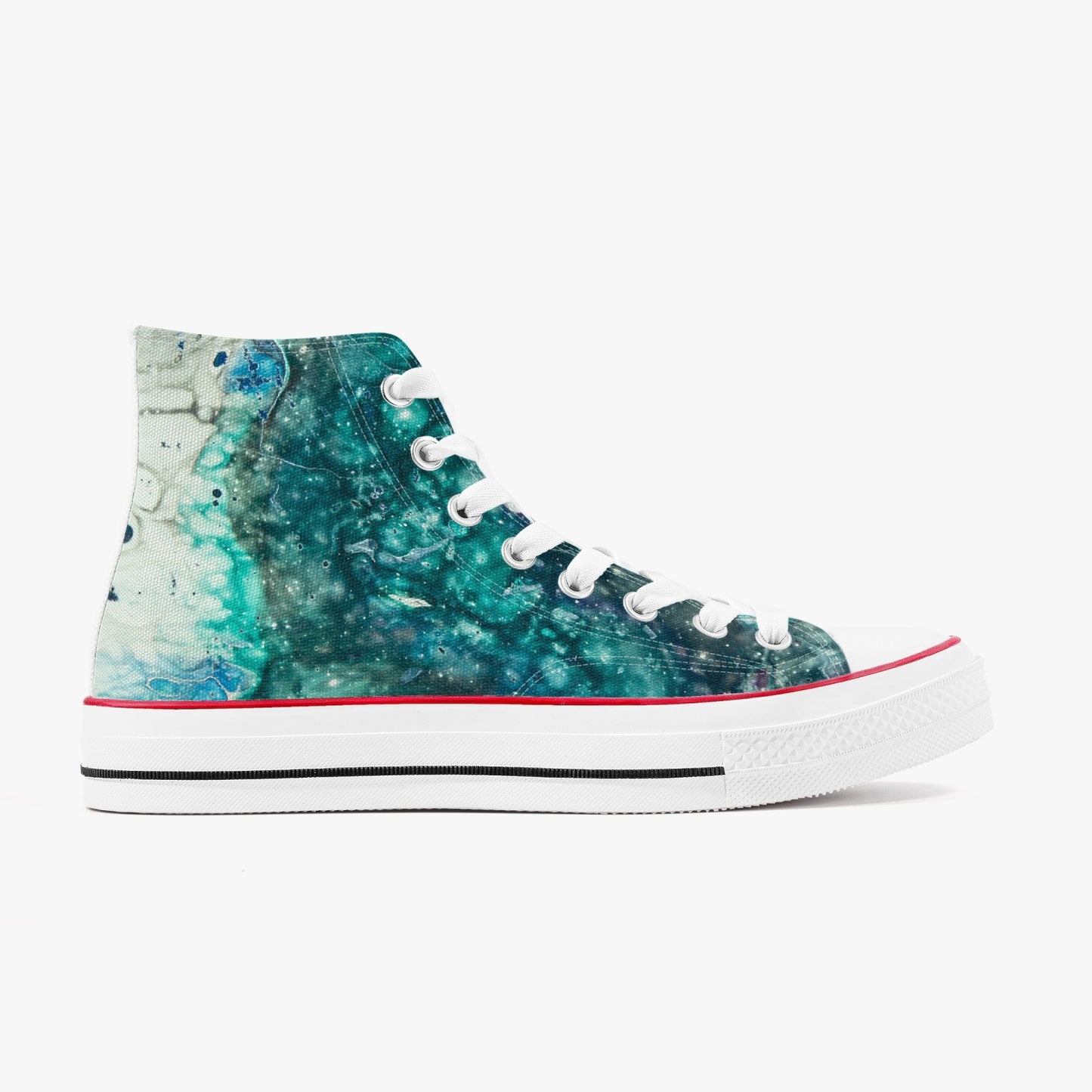 Ink Dripped  High-Top Canvas Shoes