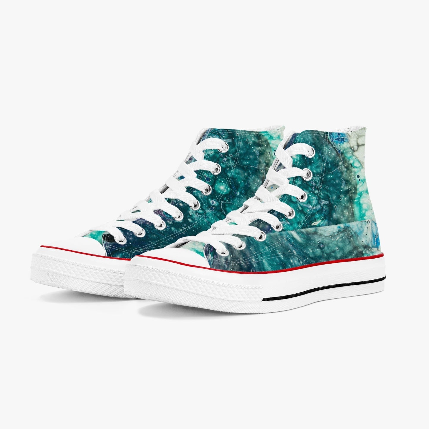 Ink Dripped  High-Top Canvas Shoes