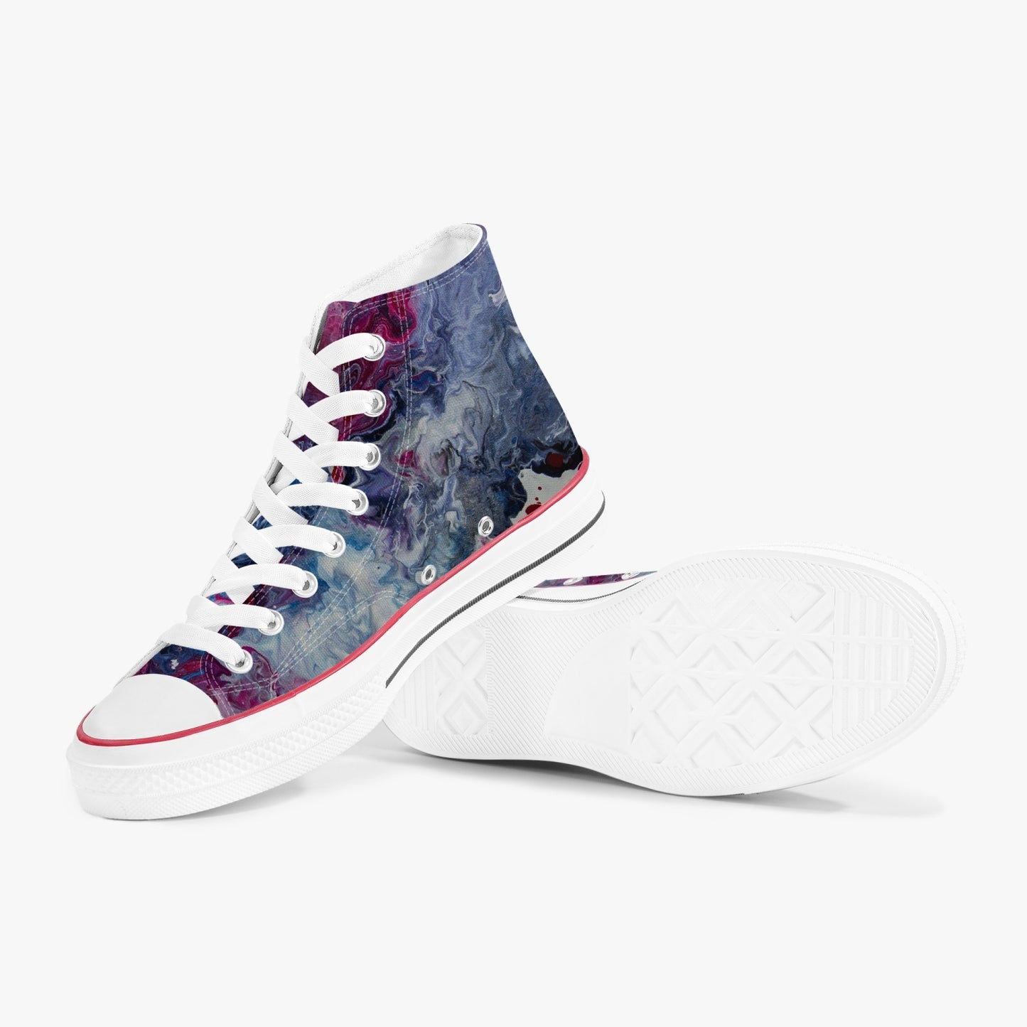 Abstract High-Top Canvas Shoes - 0002